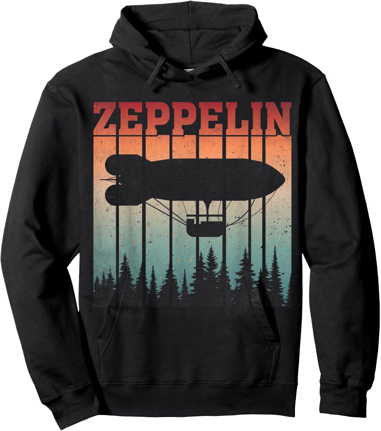 Zeppelin Retro Dirigible Vintage Zepelin Airship Hoodie - Hoodie | Black