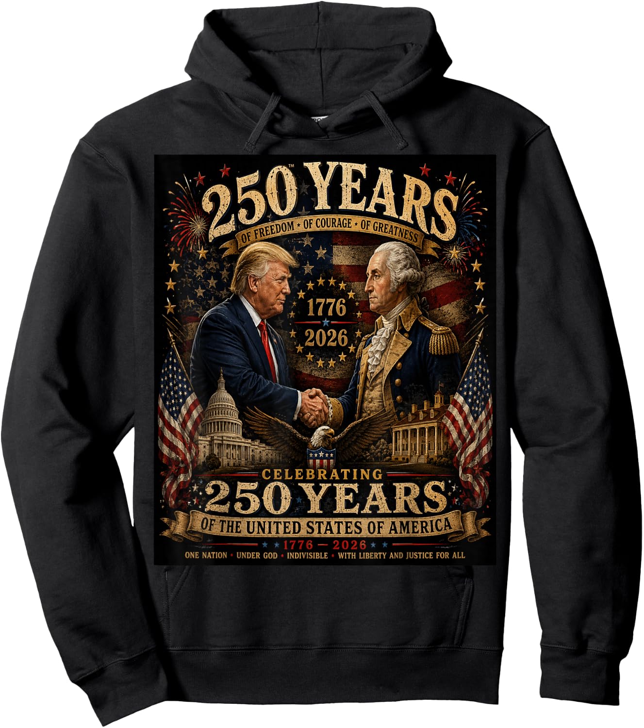 George Washington Donald Trump It's Only Treason If You Lose Hoodie - Hoodie | Black