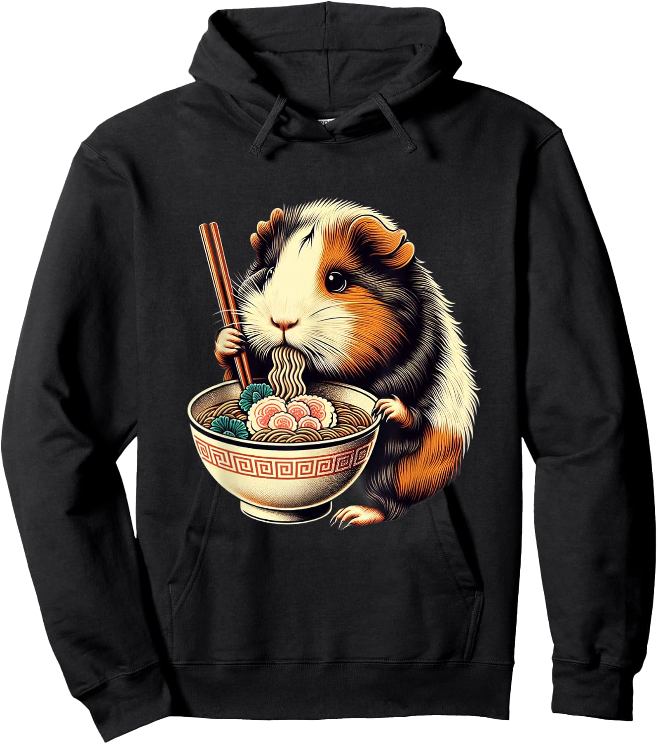Guinea Pig Ramen Kawaii Neko Japanese Noodles Aesthetic Hoodie - Hoodie | Black