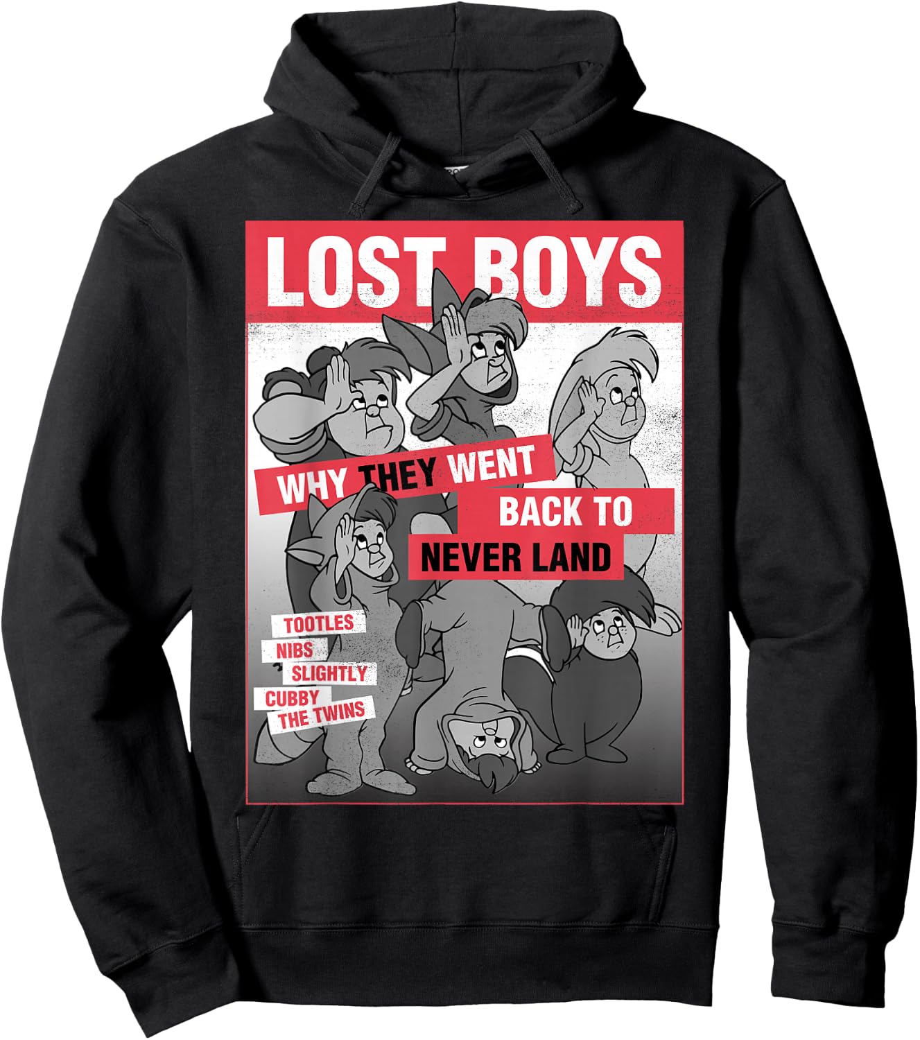 Disney Peter Pan Lost Boys Classic Group Shot Poster Hoodie - Hoodie | Black