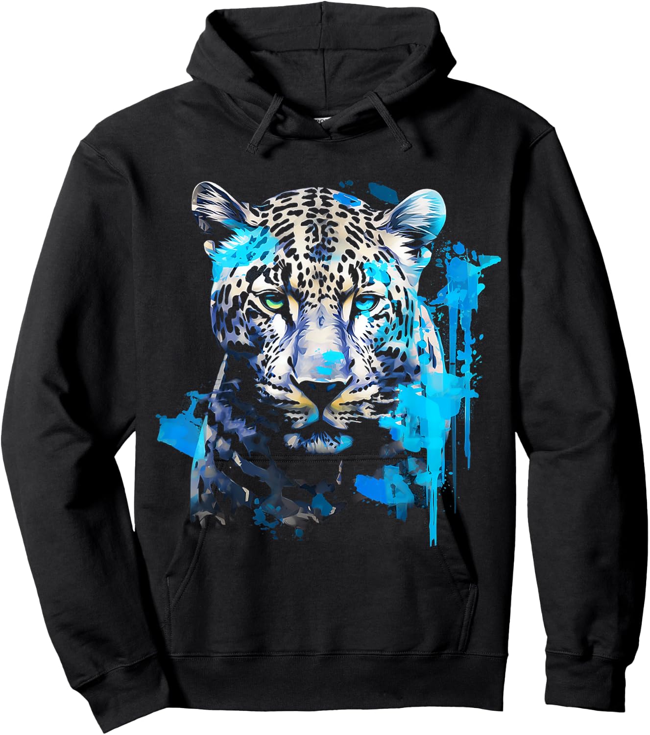 Leopard Abstract Animal Art Painting Graphic Leopard Hoodie - Hoodie | Black