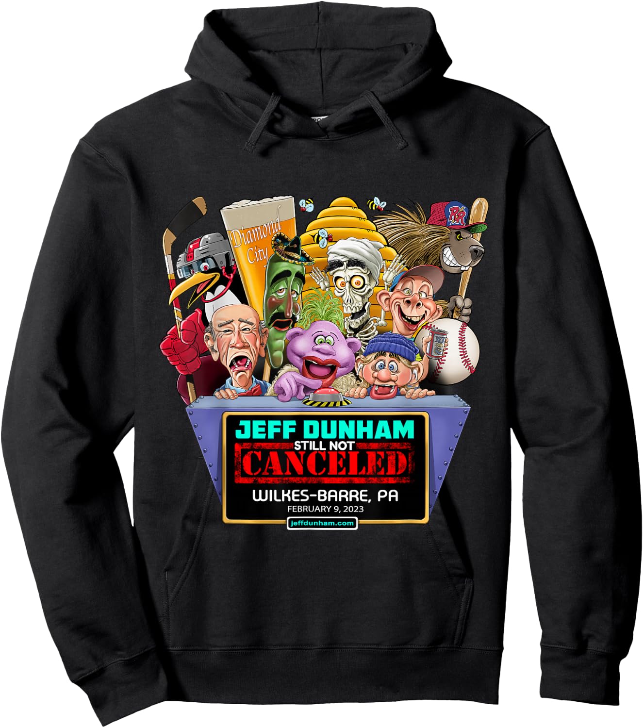 Jeff Dunham Wilkes-Barre, PA (2023) Hoodie - Hoodie | Black