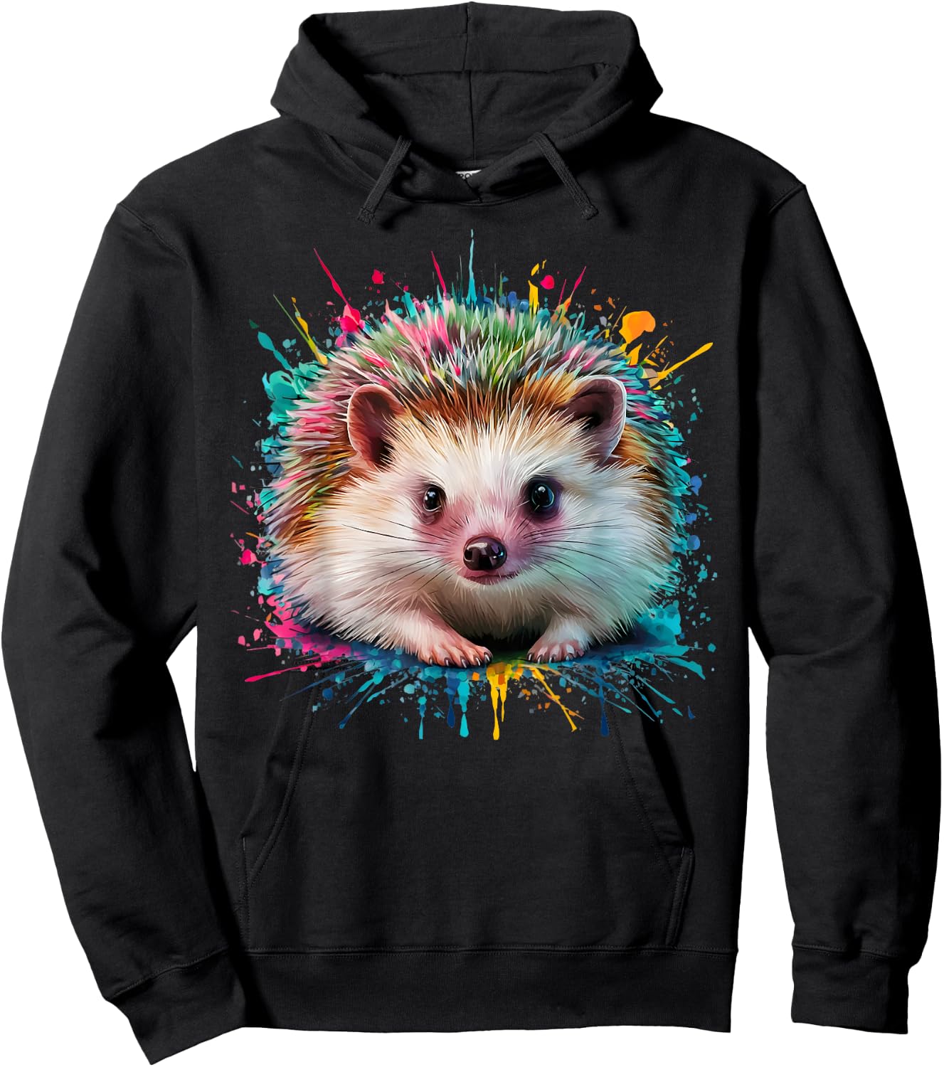 Hedgehog Men Woman Colorful Watercolor Hedgehog Hoodie - Hoodie | Black