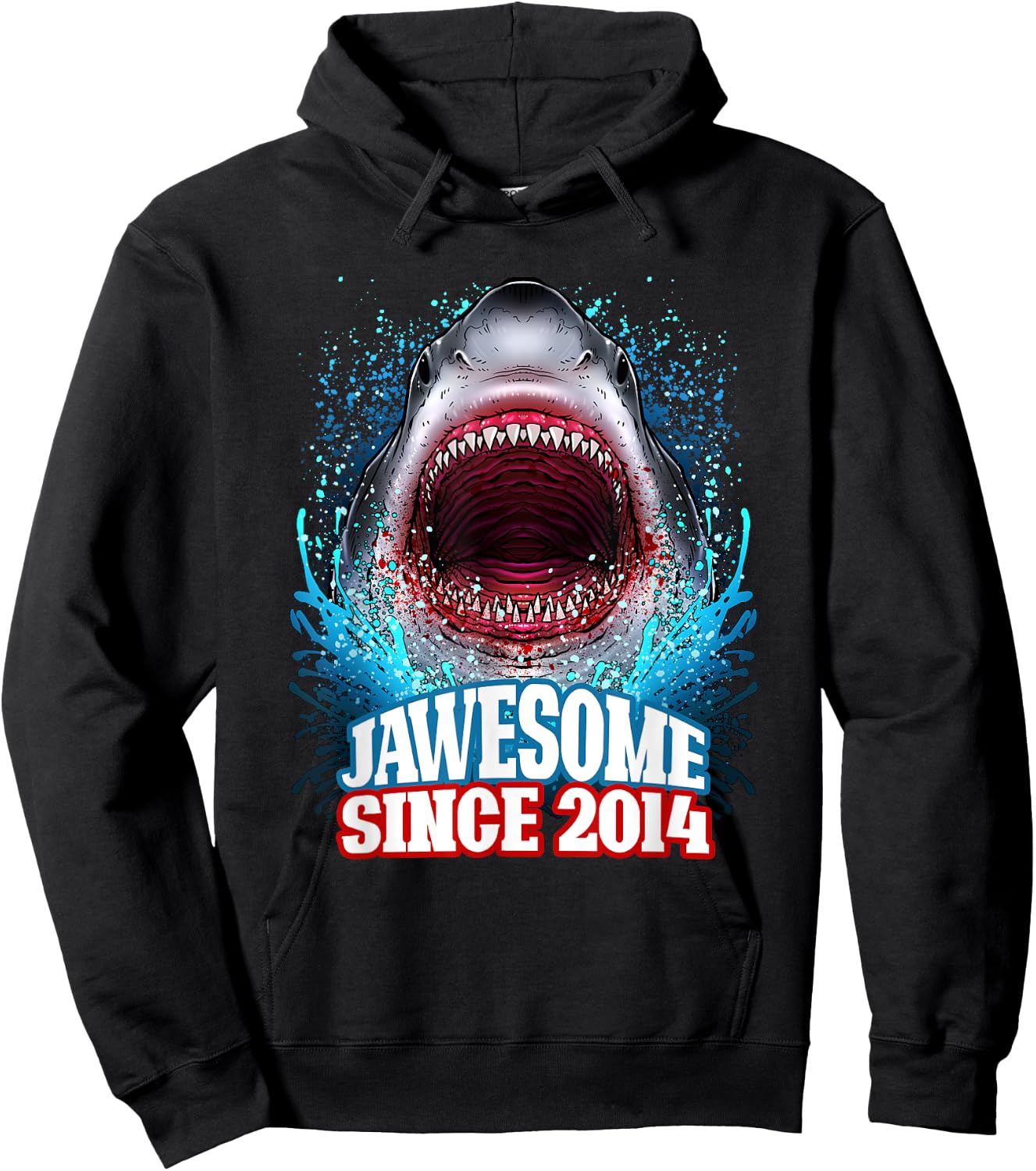 11th Birthday Jawesome Since 2014 Shark 11 Years Old Hoodie - Hoodie | Black
