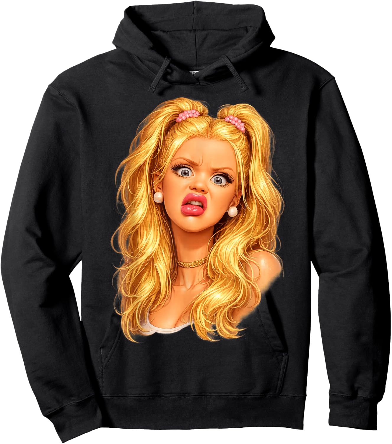 Lustiges Meme Gesicht Doll Face Sarkasmus Design mit Love Hoodie - Hoodie | Black