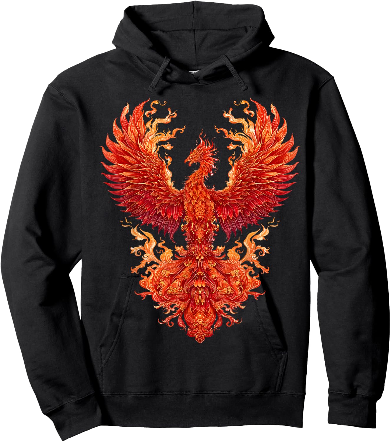 Flaming Dragon Mythical Creature Hoodie - Hoodie | Black