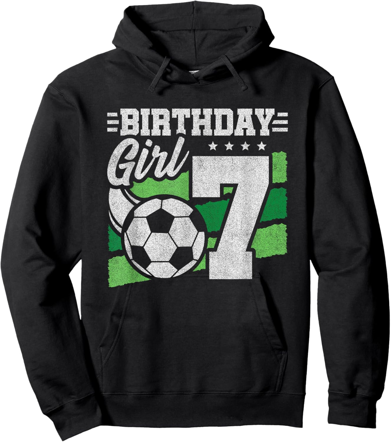 Soccer Birthday Party - 7 Year Old Girl - 7th Birthday Hoodie - Hoodie | Black