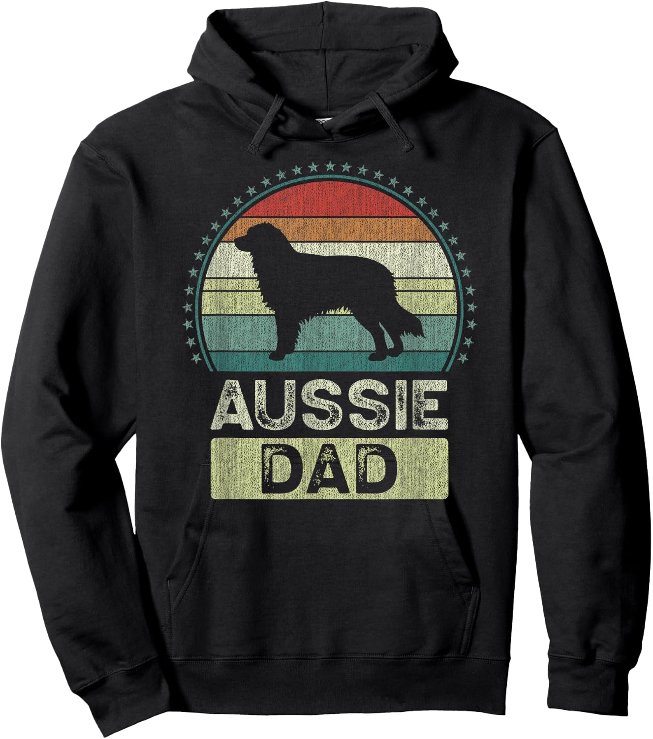 Aussie Dad, Father's Day, Australian Shepherd Daddy Hoodie - Hoodie | Black