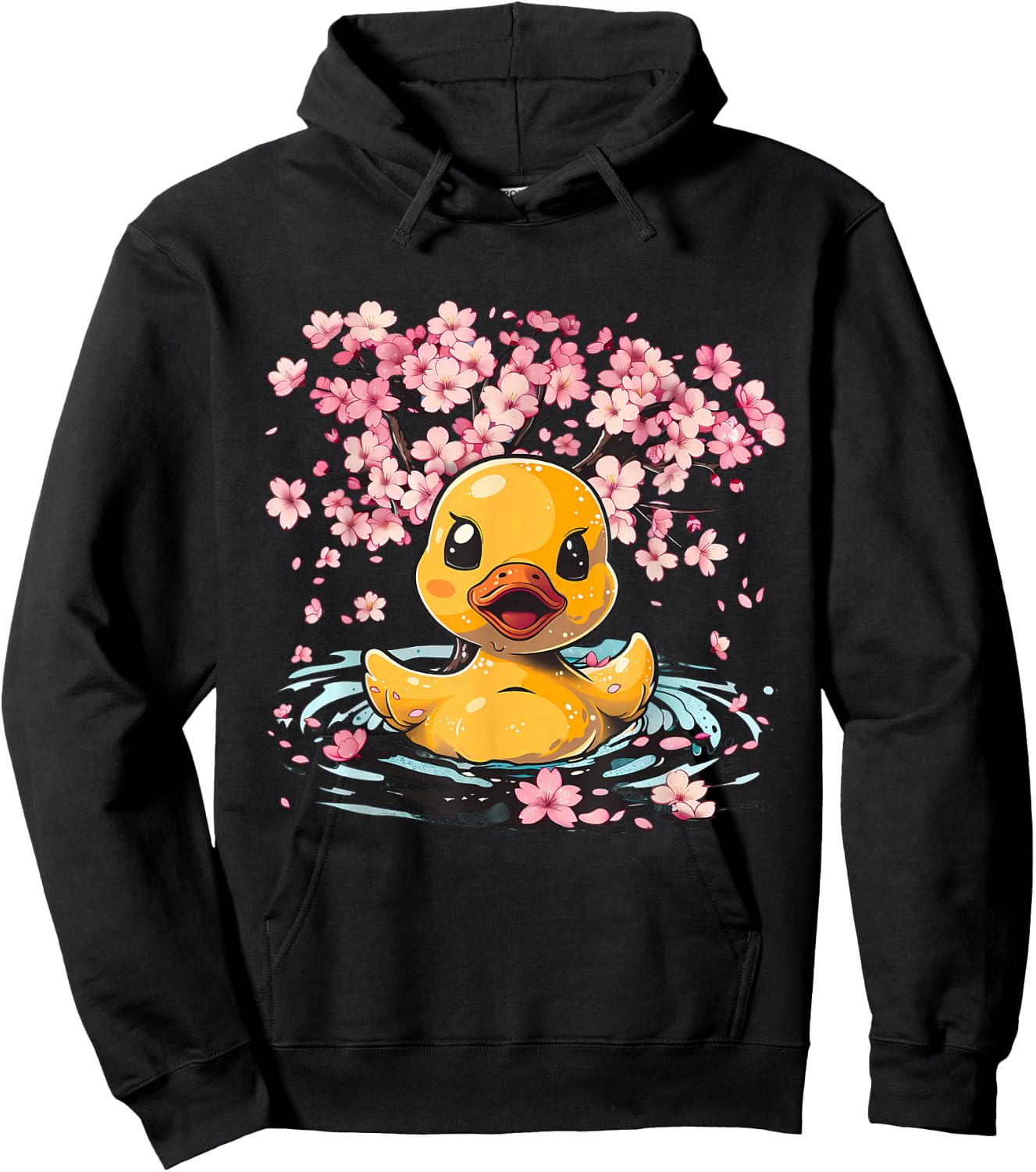 Rubber Duck Sakura Flower Japanese Art Rubber Duck Lover Hoodie - Hoodie | Black