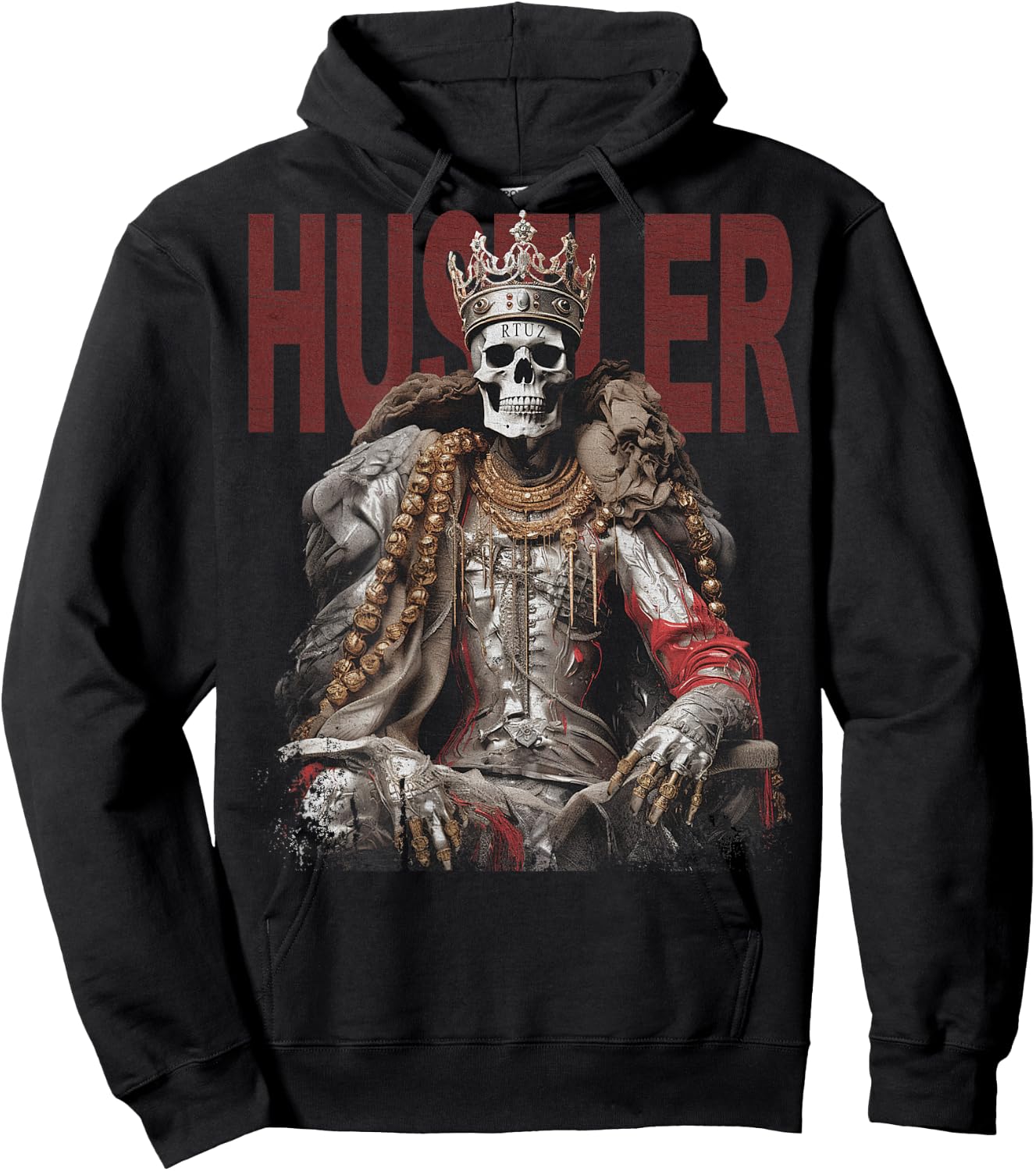 Backprint Streetwear Mode Vintage Damen Herren Schädel Skull Hoodie - Hoodie | Black