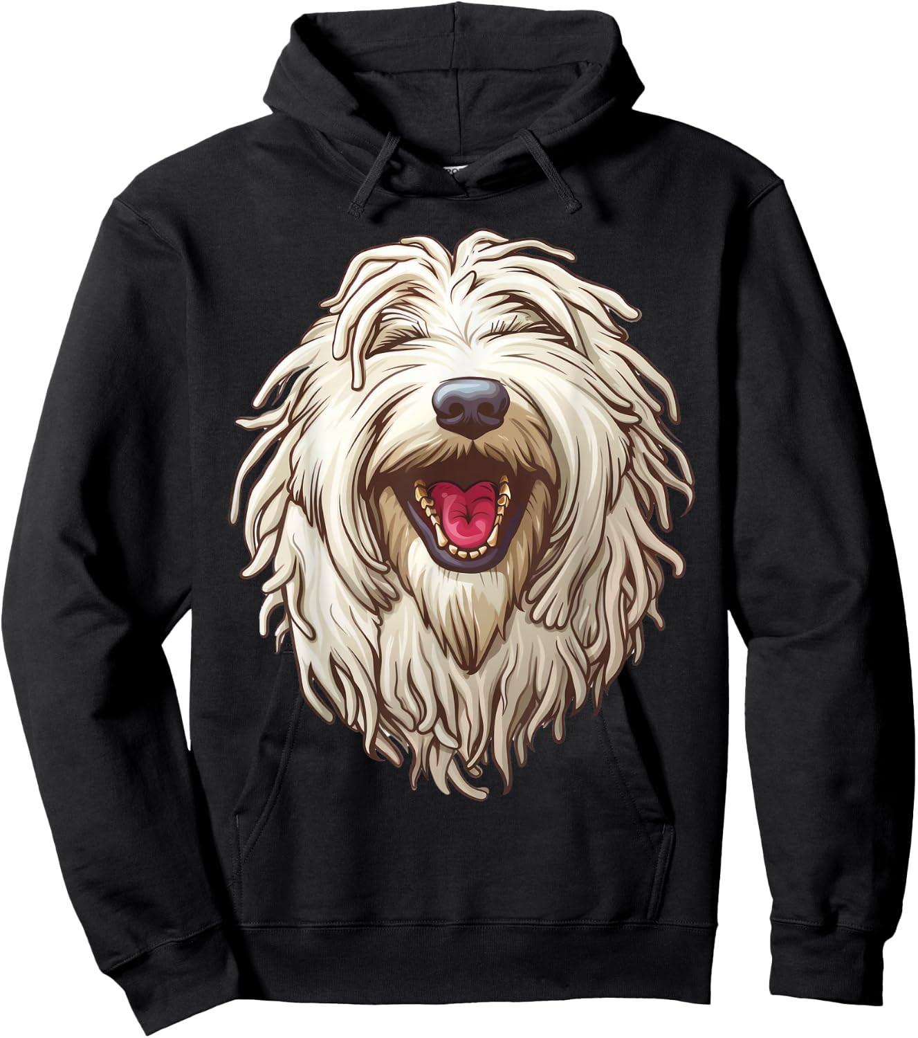 Komondor | Hungarian sheepdog | Cartoon Artwork Hoodie - Hoodie | Black