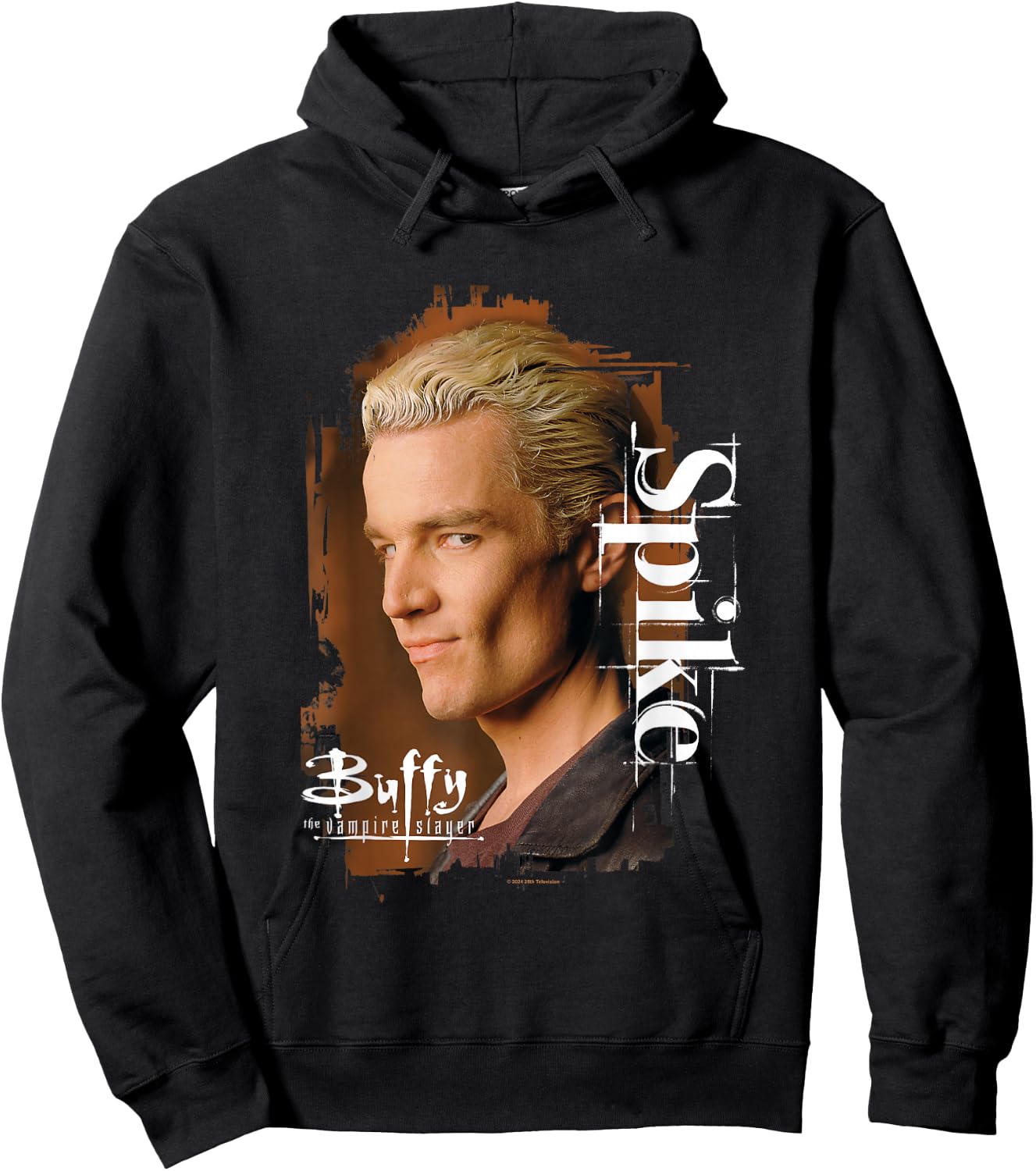 Buffy The Vampire Slayer Spike Face Closeup Vintage Poster , black Hoodie - Hoodie | Black
