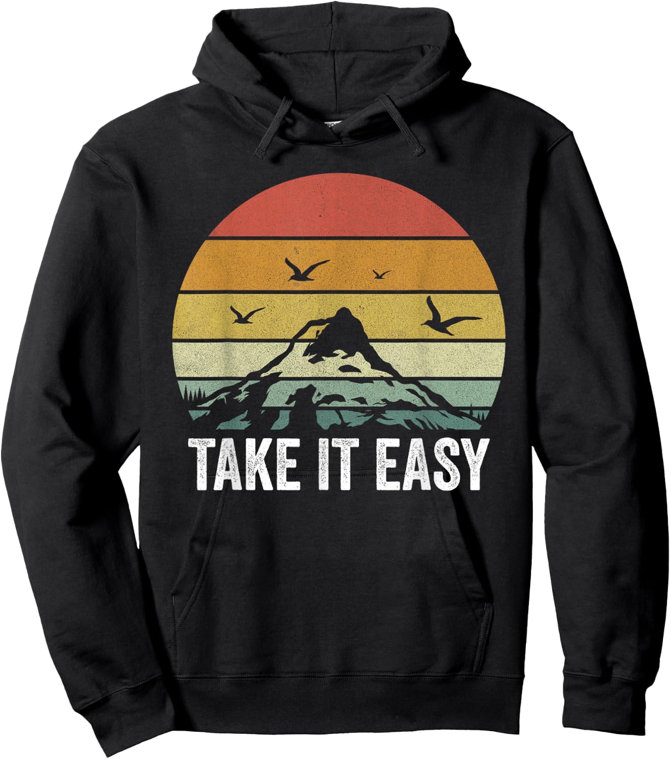 Retro Take It Easy Shirt Vintage Outdoors Camping Hoodie - Hoodie | Black