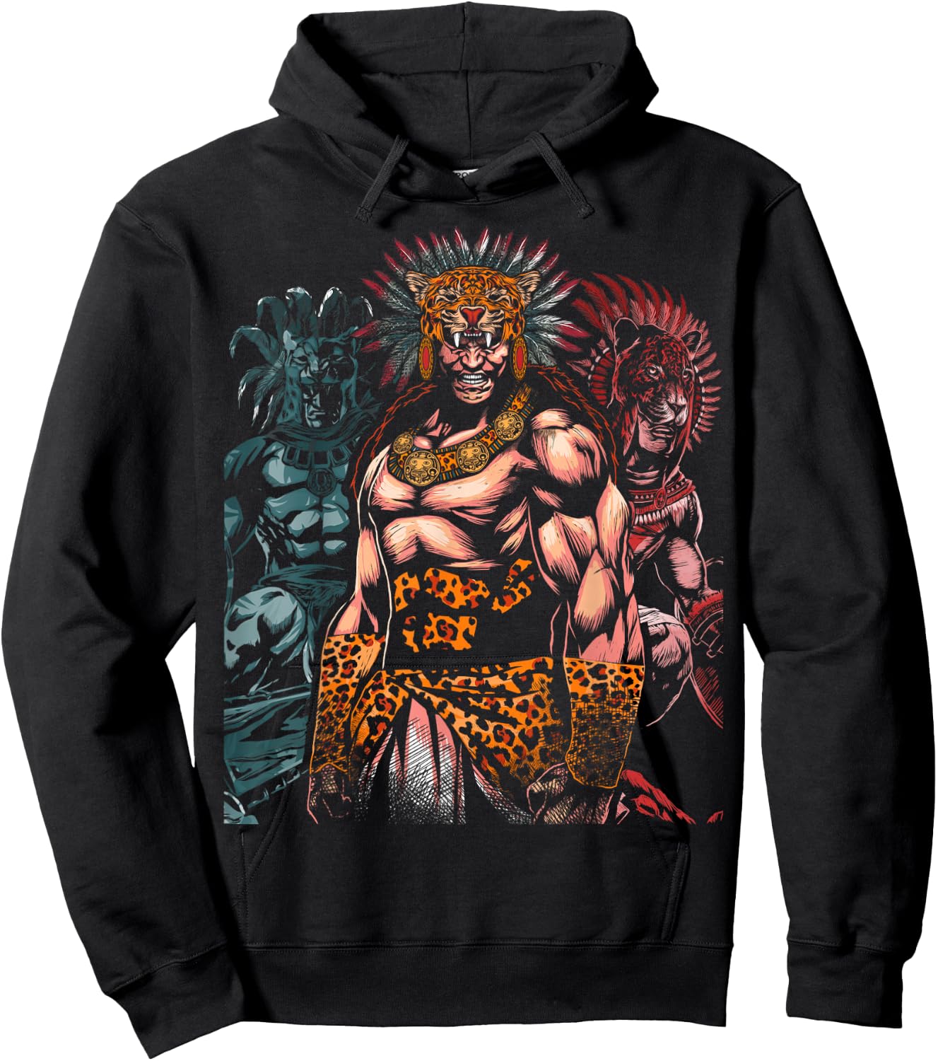 Aztec Jaguar Ancient Warrior Native Mexican Mythology Hoodie - Hoodie | Black