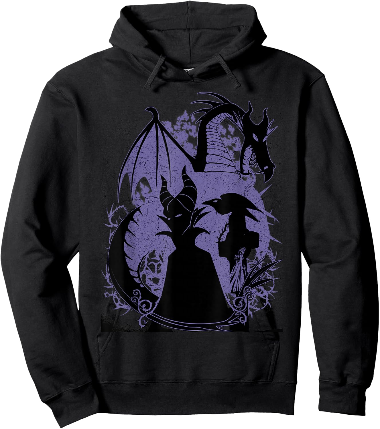 Disney Sleeping Beauty Maleficent Dragon Silhouette Hoodie - Hoodie | Black