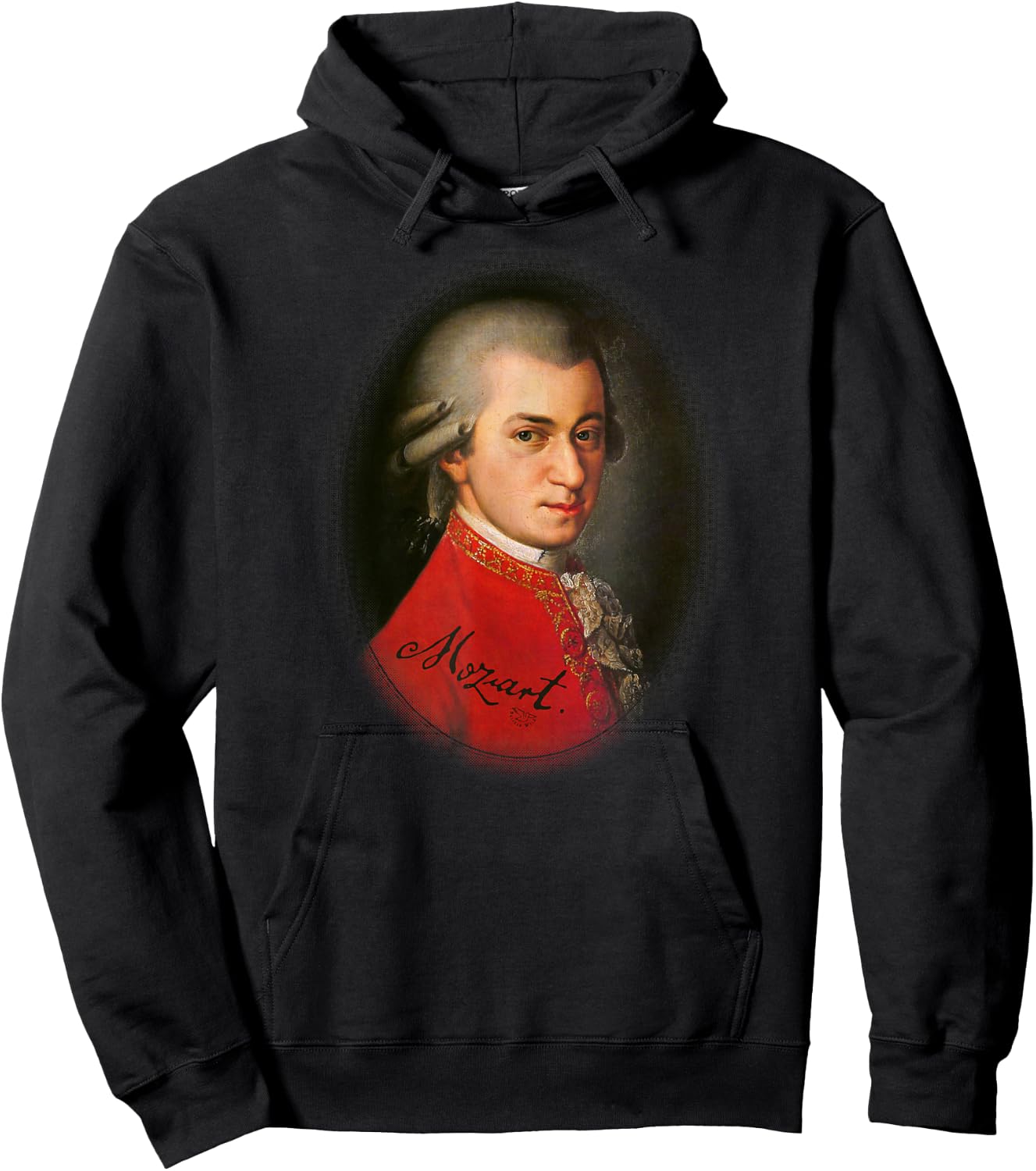 Mozart Portrait Classical Music Lover Vintage Art Hoodie - Hoodie | Black