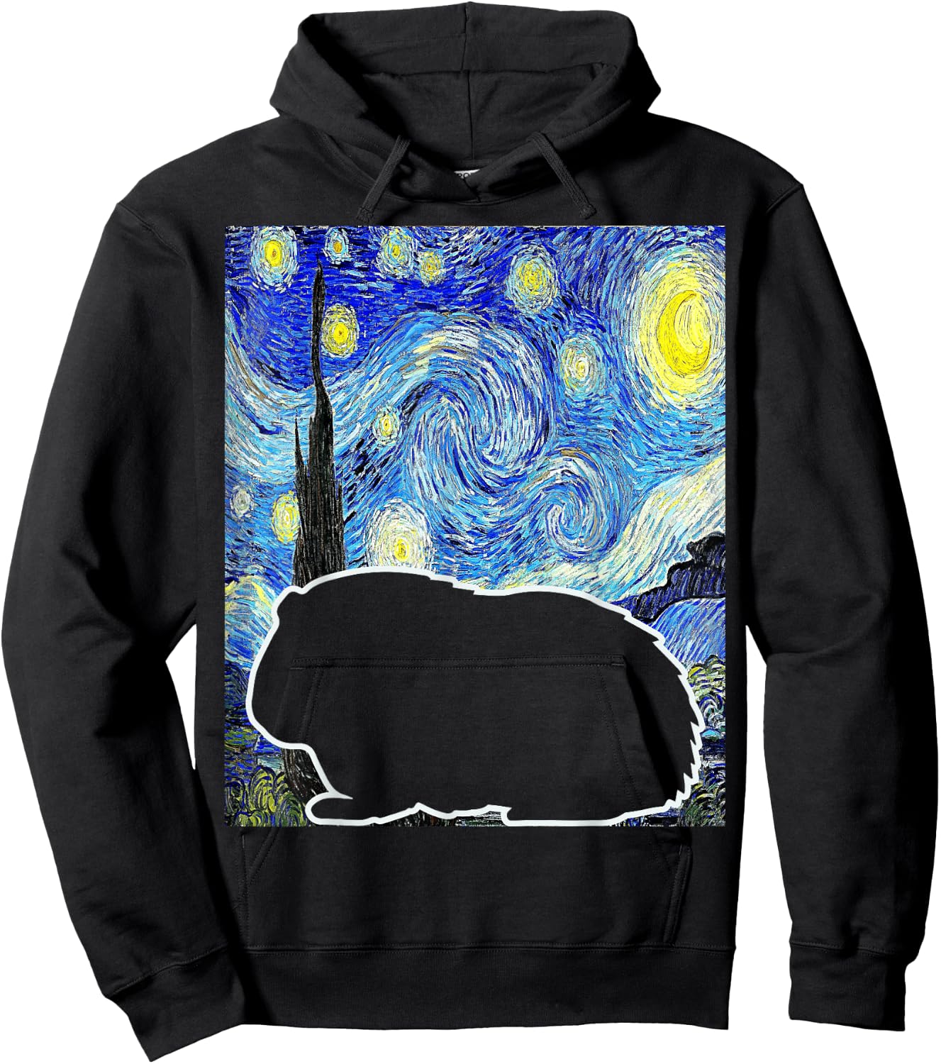 Guinea Pig Starry Night Van Gogh Guinea Pig Lover Hoodie - Hoodie | Black