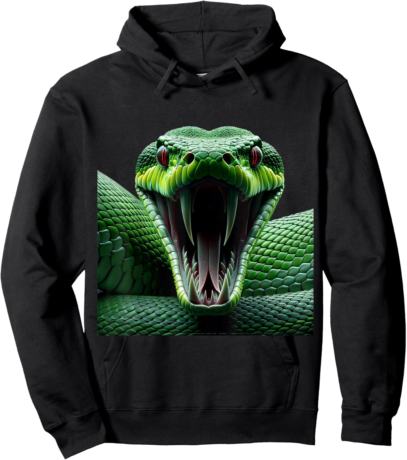 Green Anaconda Shirt Gothic Snake Venomous Serpent Reptile Hoodie - Hoodie | Black