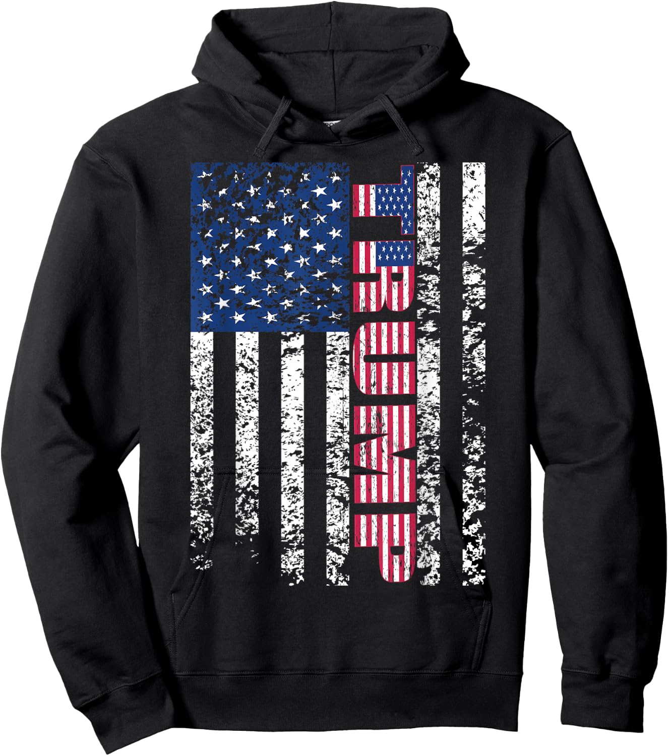 Trump Vintage Retro Distressed USA Flag American trump flags Hoodie - Hoodie | Black