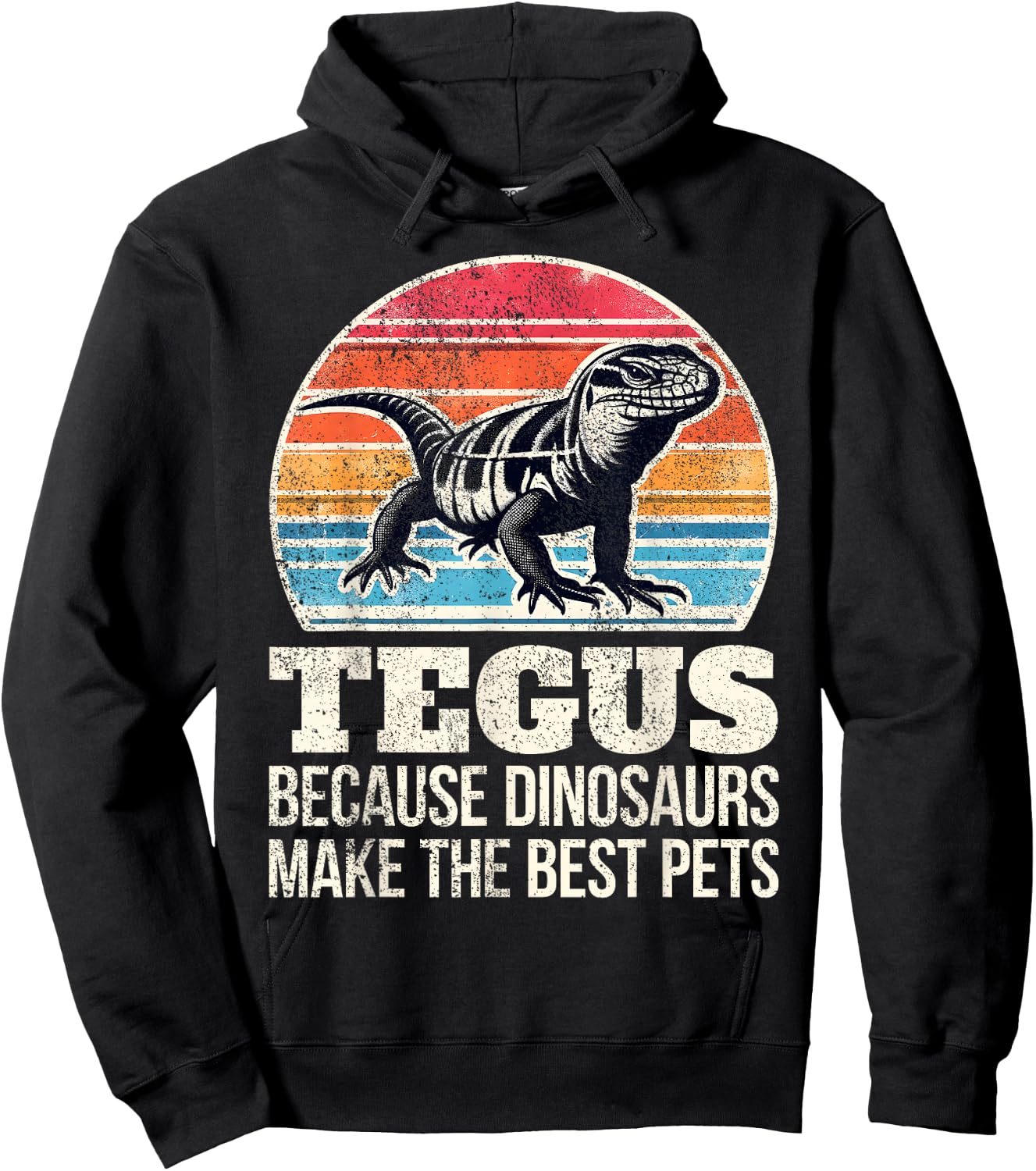Funny Tegu Lover - Pet Tegu Lizard - Owner Giant Tegu Hoodie - Hoodie | Black