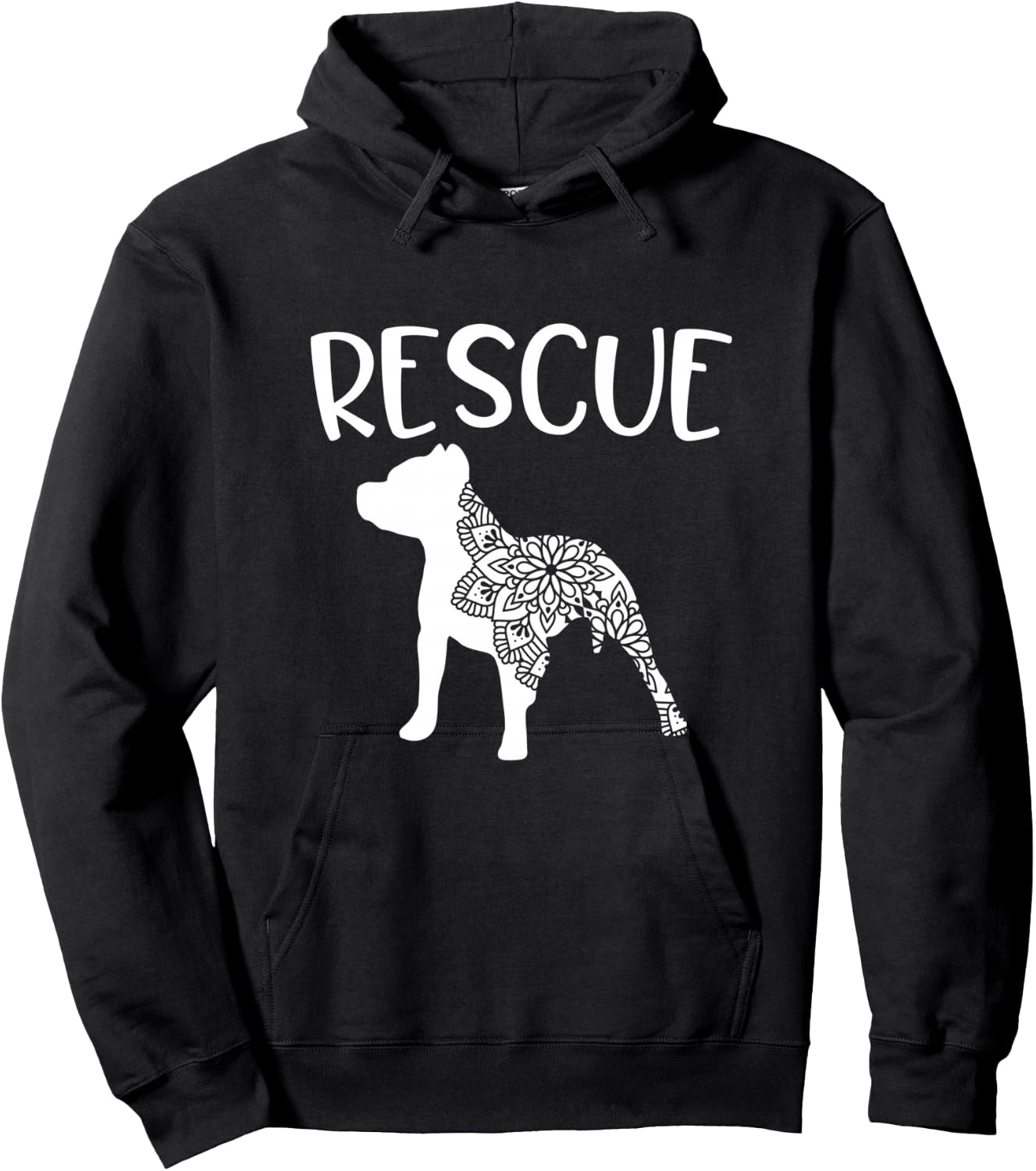 Rescue Pitbull Awareness Dog Adoption Pit Bull Dog Mandala Hoodie - Hoodie | Black