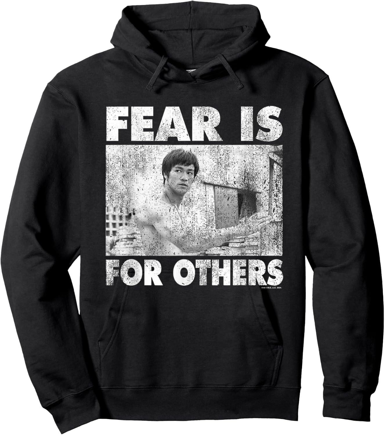 Bruce Lee Fear Is For Others Distressed Shot , Black, S Hoodie - Hoodie | Black