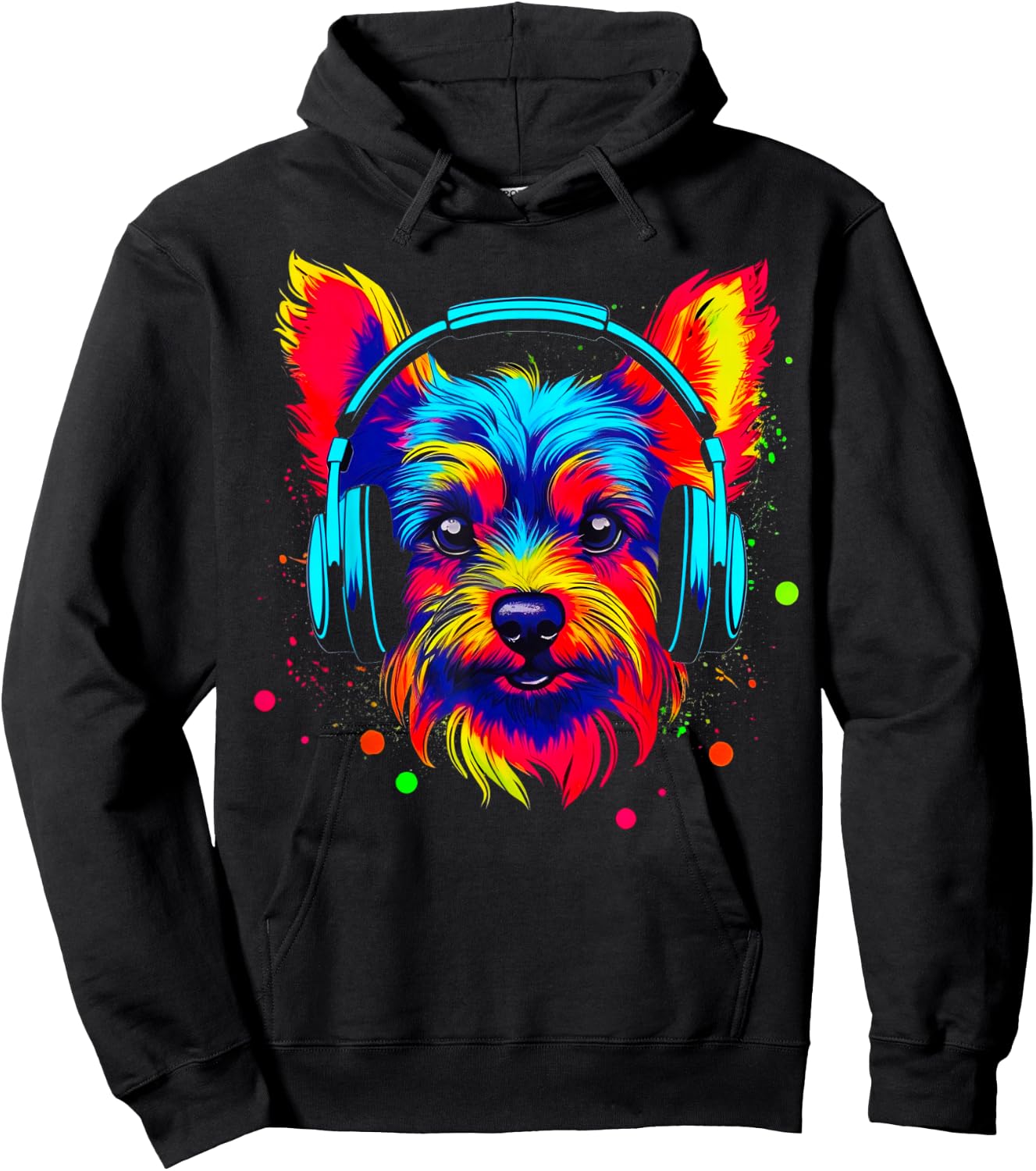 Yorkie Dog Yorkshire Terrier DJ Hoodie - Hoodie | Black