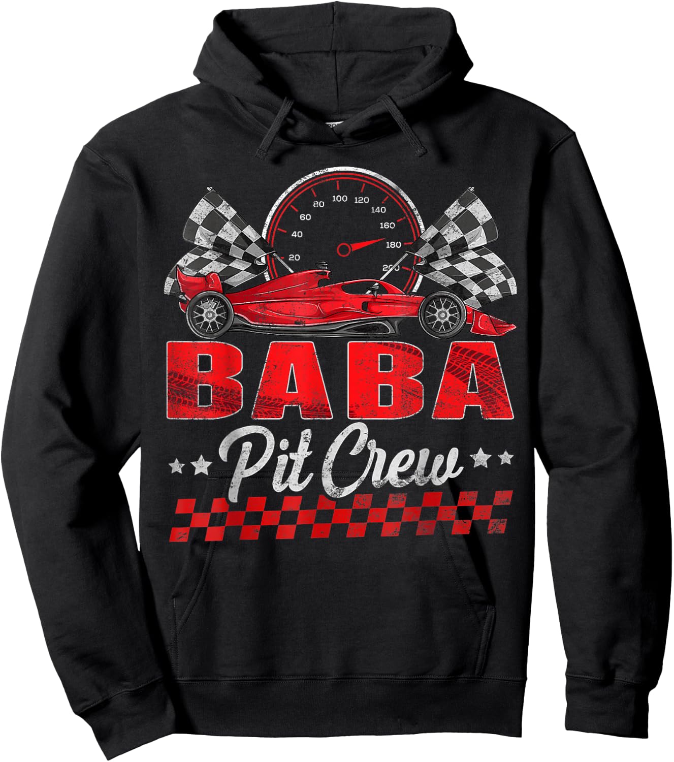 Race Car Birthday Party Racing Family Baba Pit Crew Hoodie - Hoodie | Black