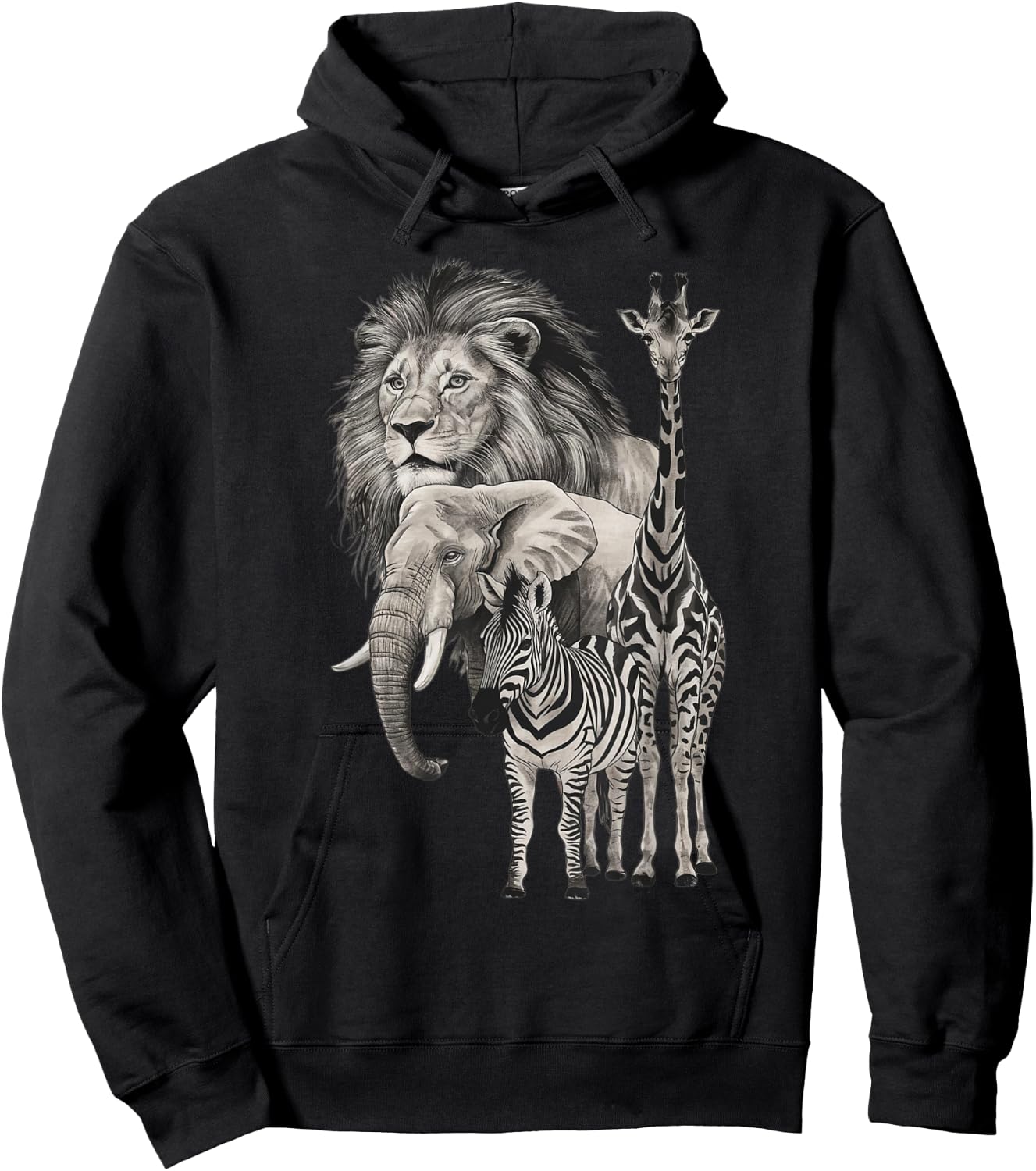 Africa, Lion, Elephant, Giraffe, Zebra, Fans , Black, S Hoodie - Hoodie | Black