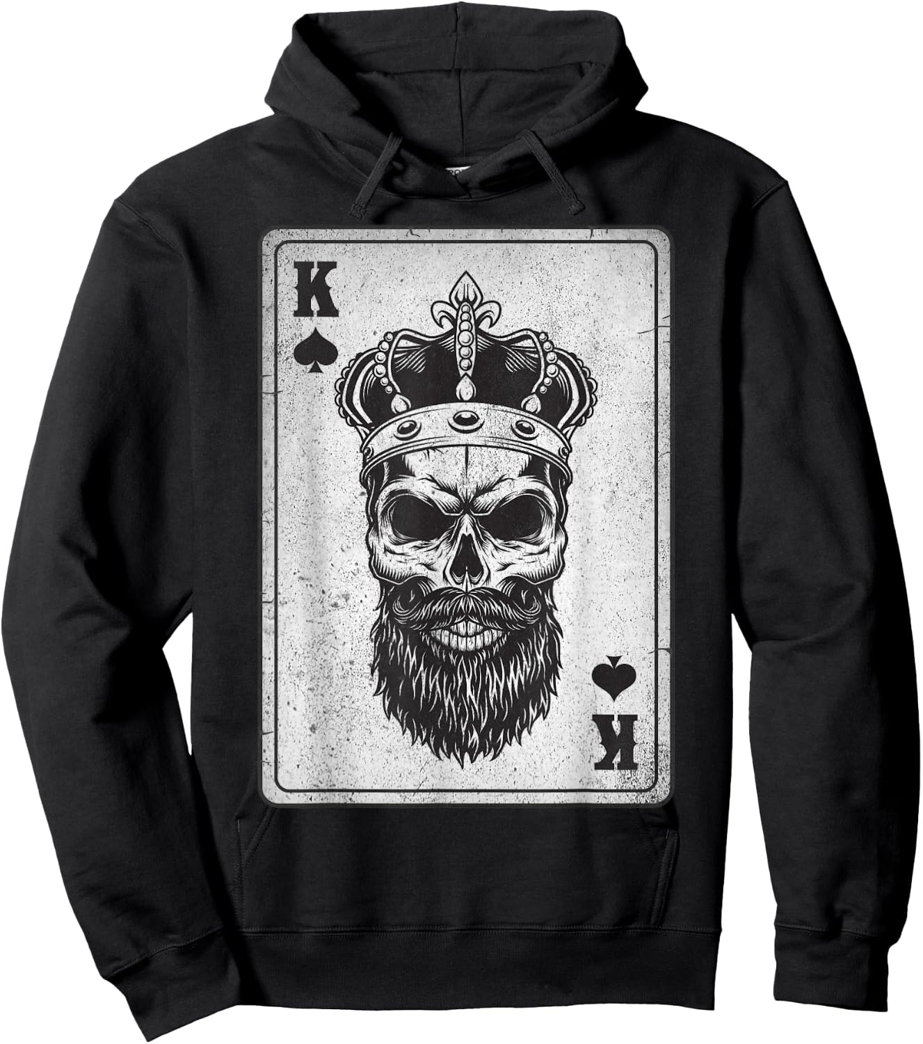 King Skull and Queen – 2/2 Karte mit Herzen, bündig Hoodie - Hoodie | Black