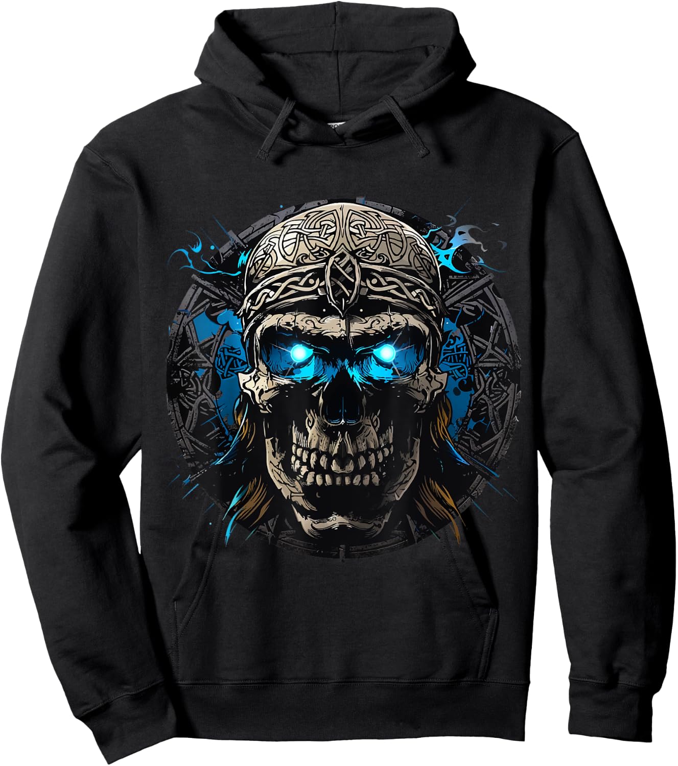 Viking Skull Valhalla Celten Nordmann Skull Vikings , Black, S Hoodie - Hoodie | Black