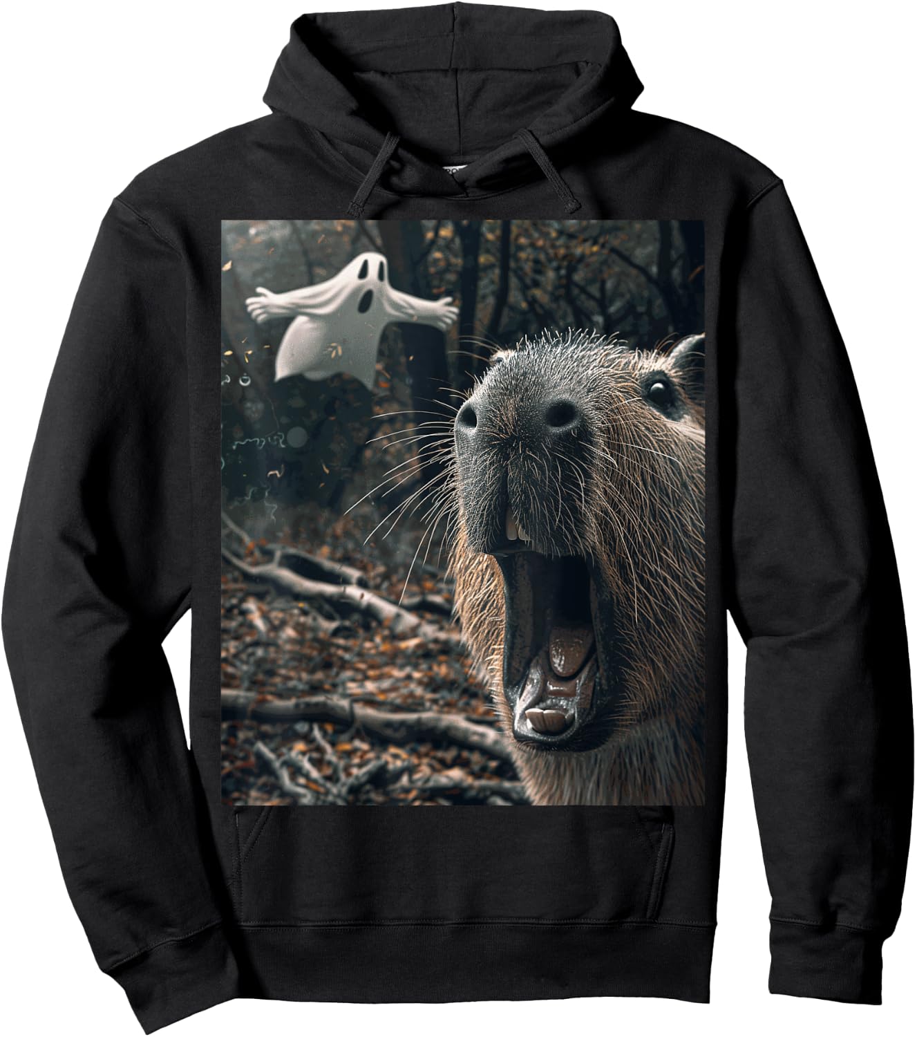 Funny Graphic Capybara Hoodie - Hoodie | Black