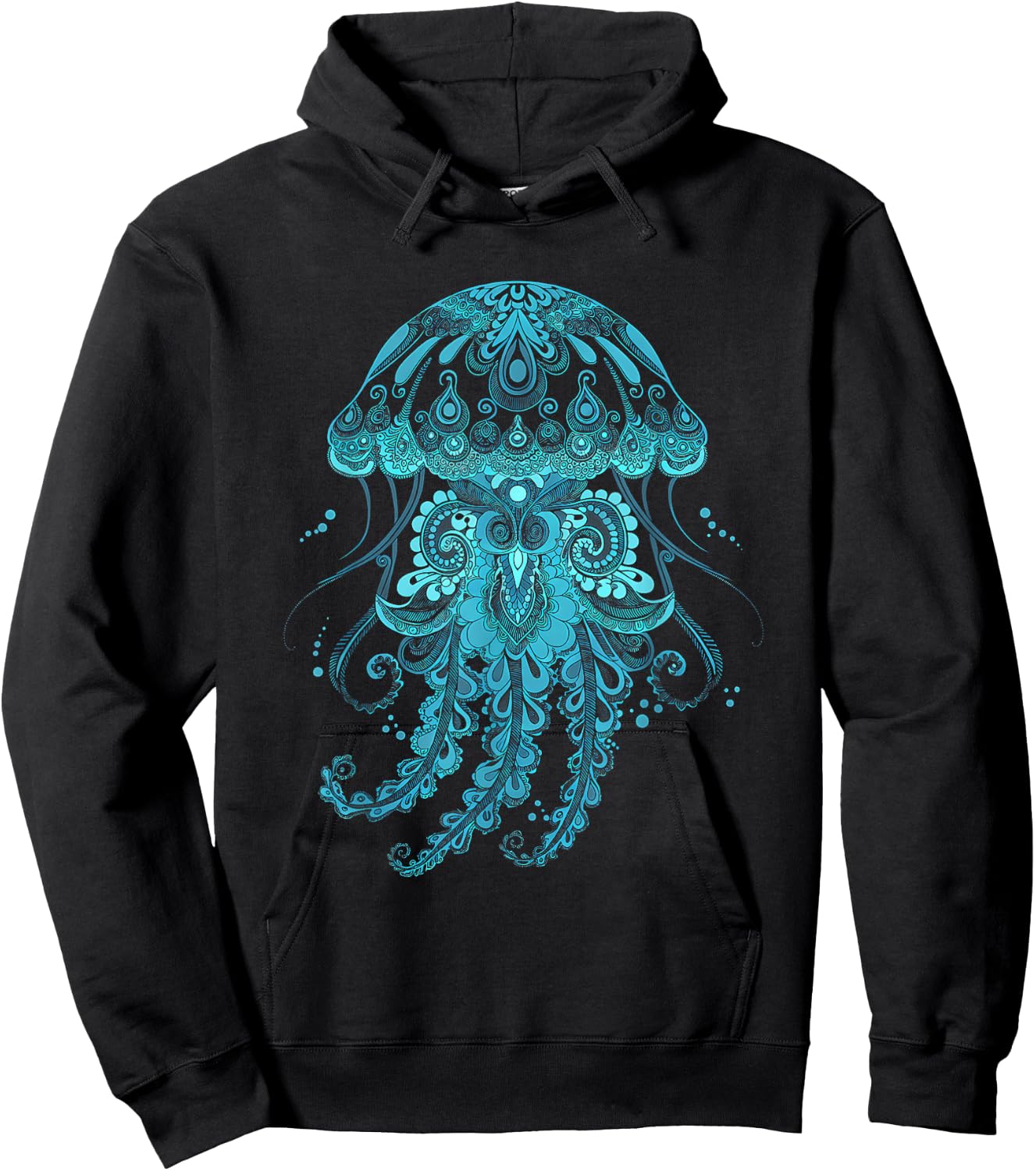 Mandala Jellyfish Hoodie - Hoodie | Black