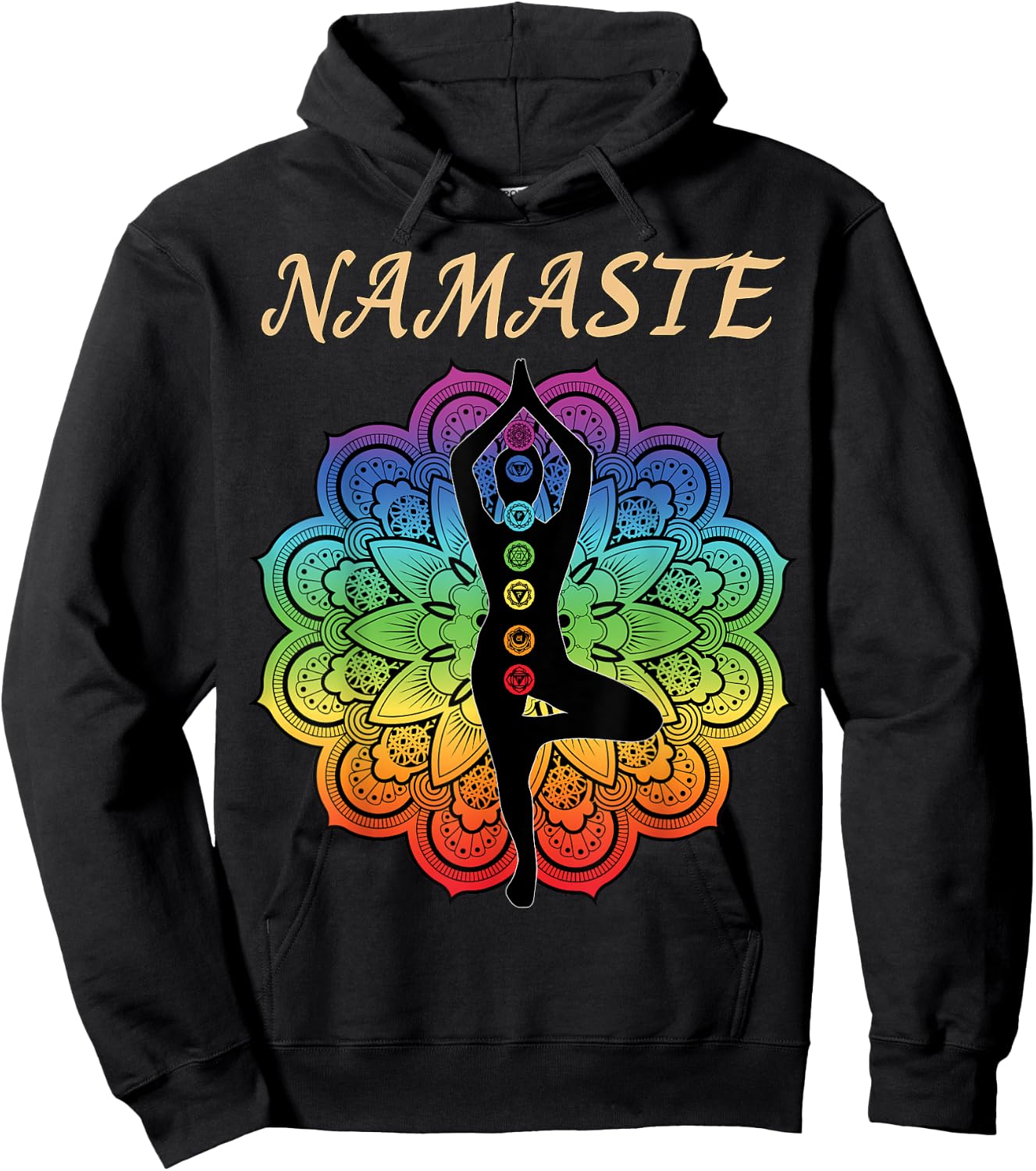 7 Chakra Namaste Reiki Kundalini Yoga Hoodie - Hoodie | Black