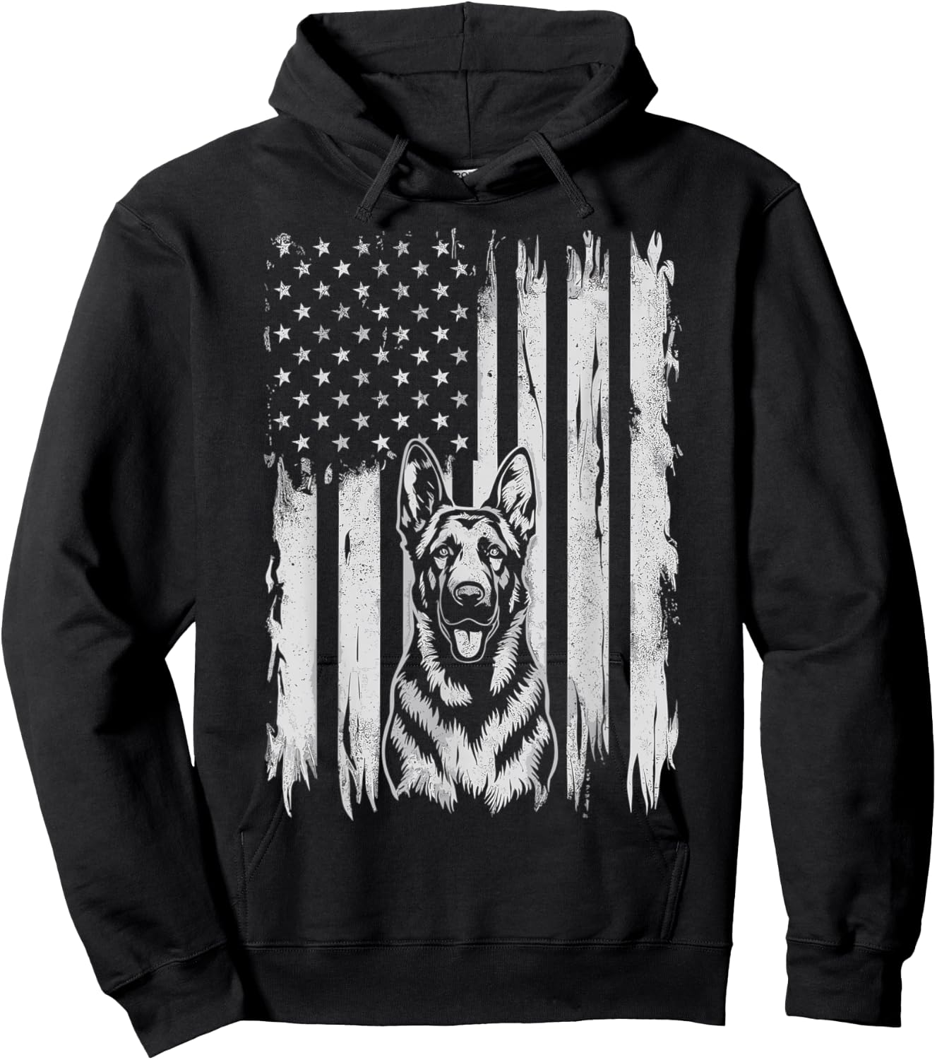 Patriotic German Shepherd 4th Of July Shepherd Hoodie - Hoodie | Black