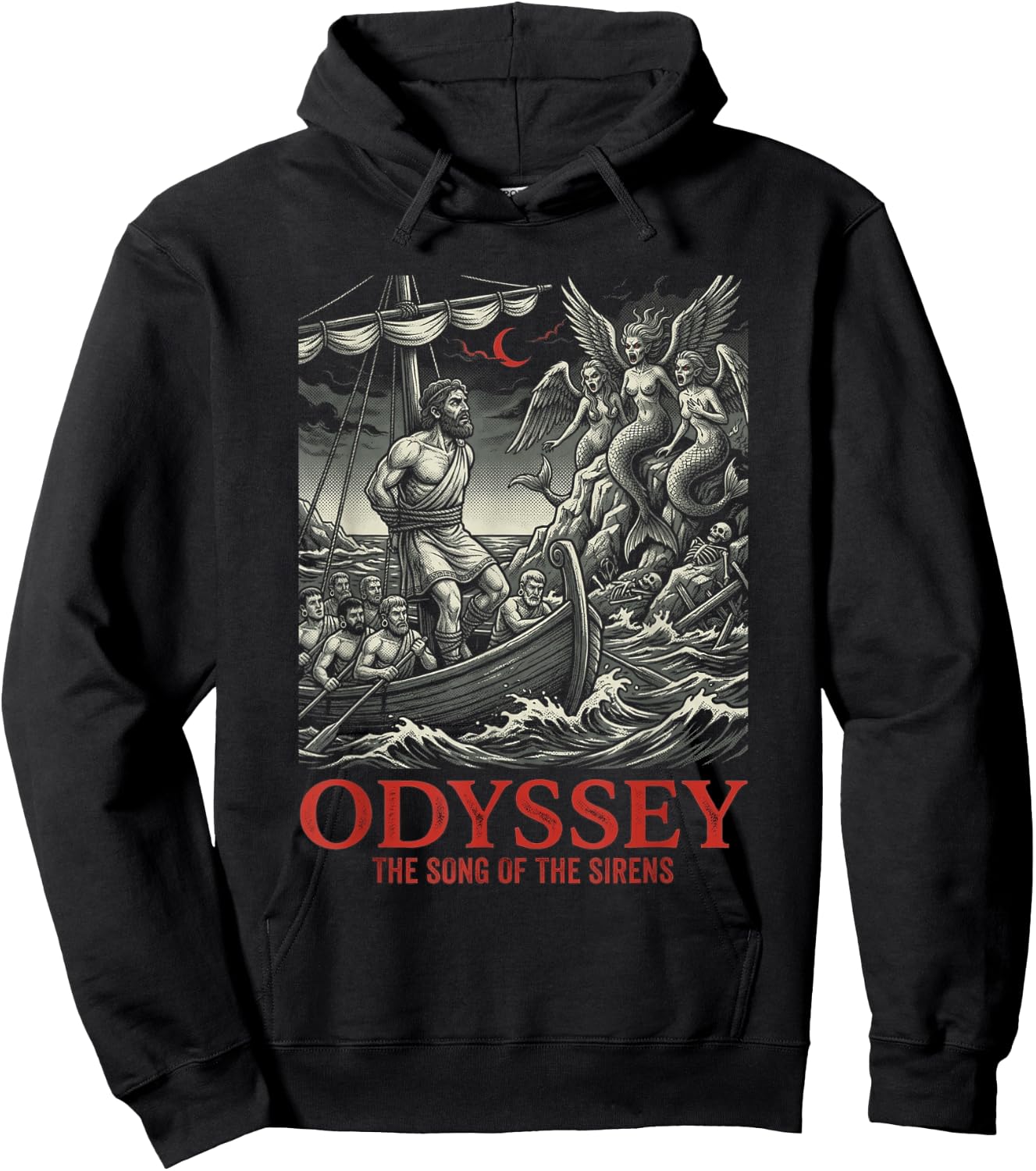 Odyssey Ancient Greek Mythology Siren Mermaid Song Hoodie - Hoodie | Black