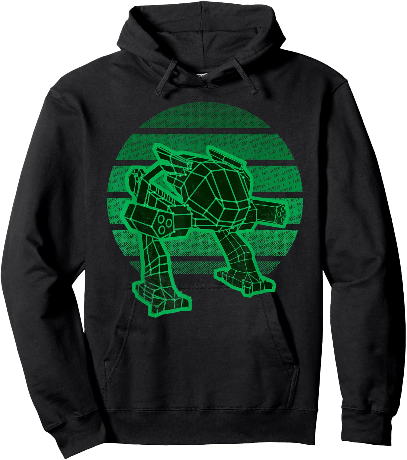 Mecha Shirt Battle Robot Combat Mech Walker Retro Gamer Hoodie - Hoodie | Black