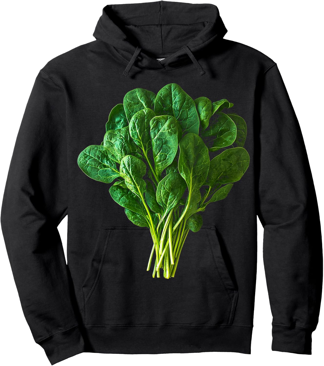 Spinach Spinach Pattern Illustration, Black, S Hoodie - Hoodie | Black