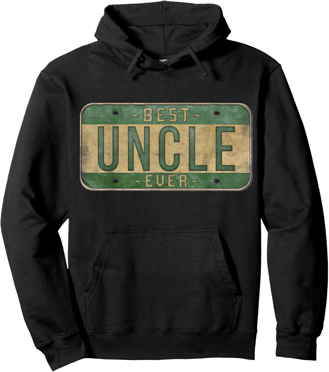 Best Uncle Ever Vintage Car Plate Father's Day Brother Hoodie - Hoodie | Black
