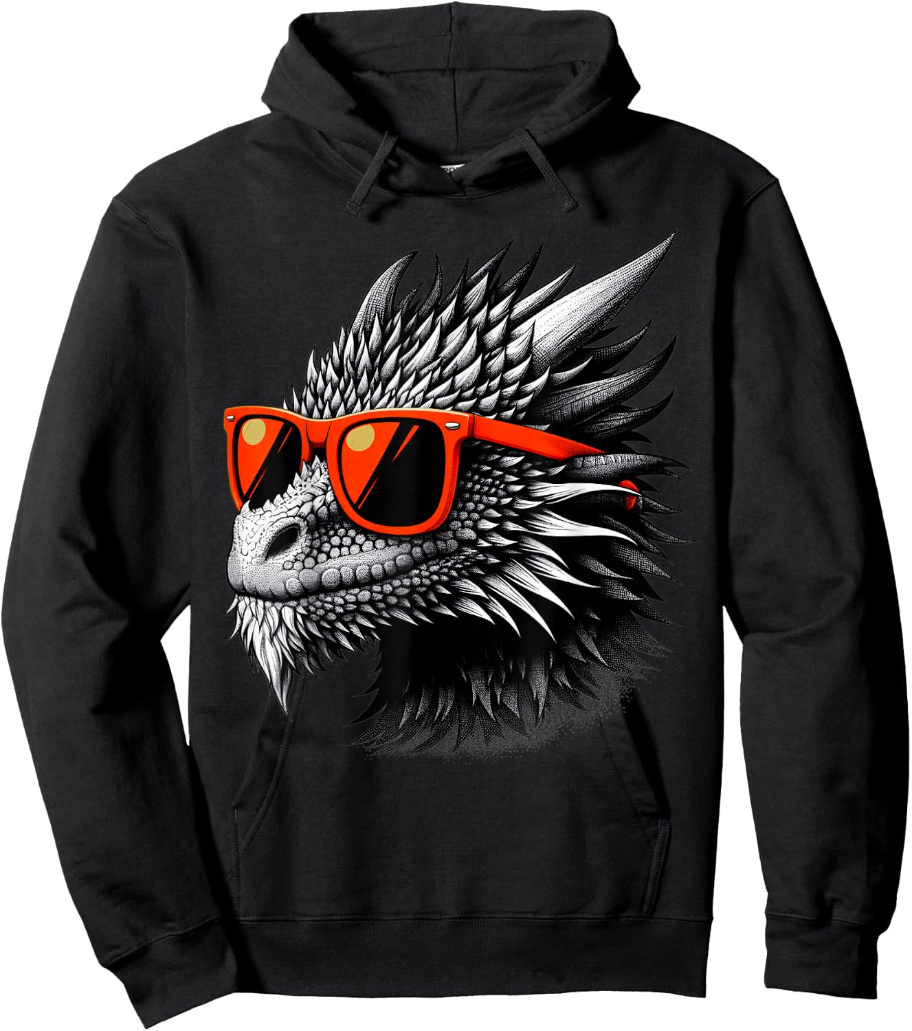Cool Dragon Wearing Sunglasses Graphic Art Hoodie - Hoodie | Black