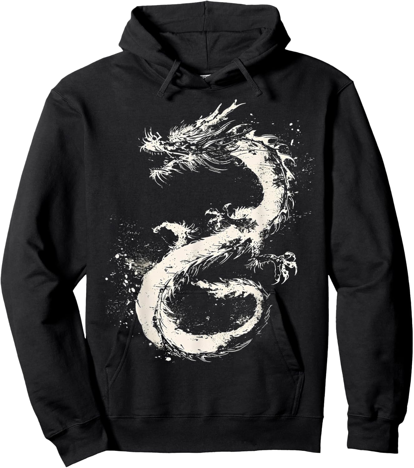 Dragon Drawing Painting Animal Art Graphic Dragon Hoodie - Hoodie | Black