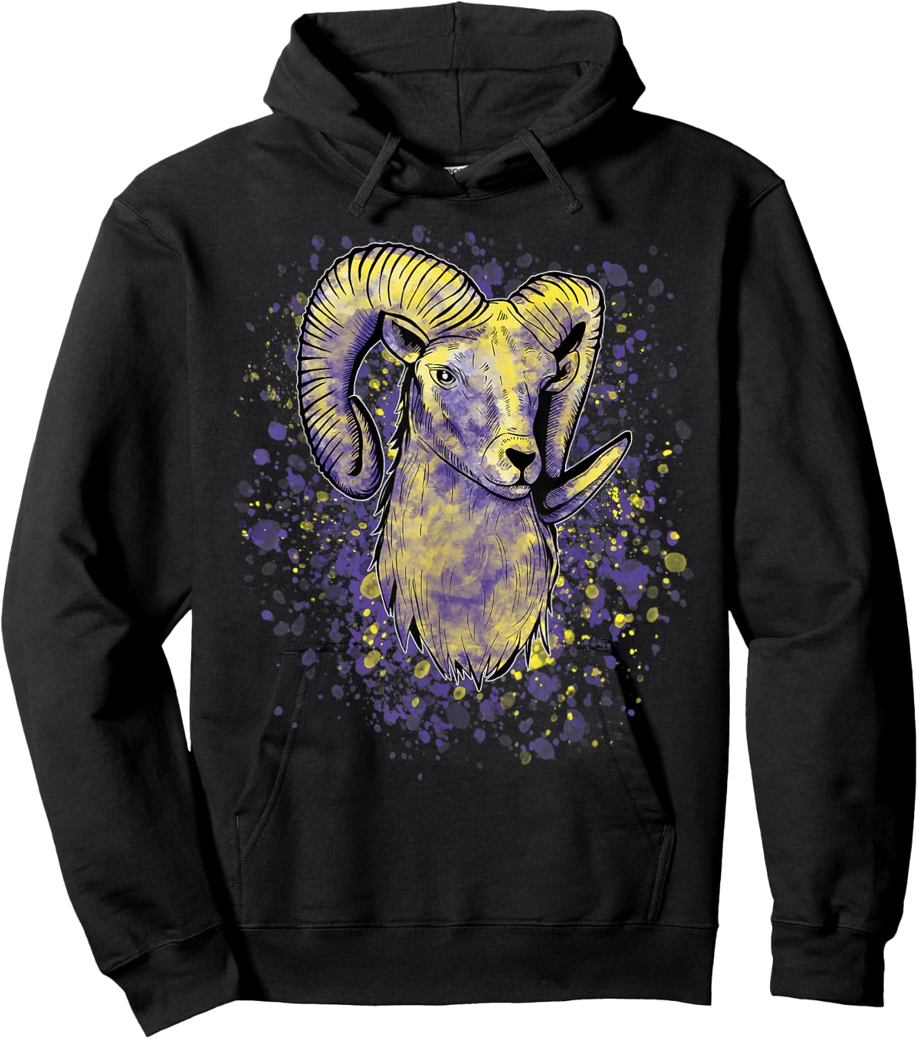 Widderkopf Astrologie Tierkreiszeichen Sternzeichen Widder Hoodie - Hoodie | Black