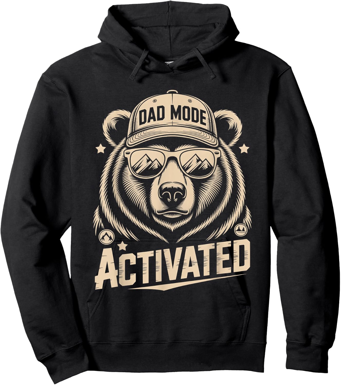 Cool Bear Dad Mode Activated Fathers Day Theme Hoodie - Hoodie | Black