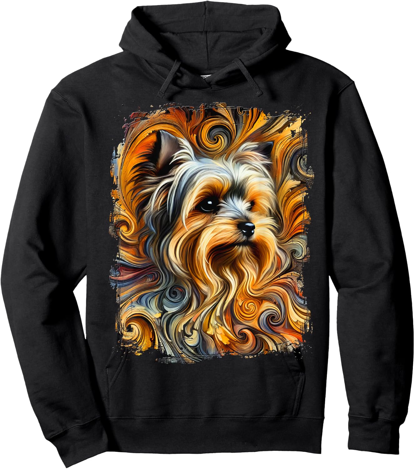 Cute Yorkshire Terrier Colourful Artwork Hoodie - Hoodie | Black