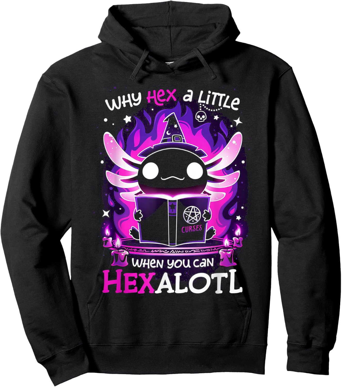 why hex a little when u can hex alotl Axolotl halloween Hoodie - Hoodie | Black