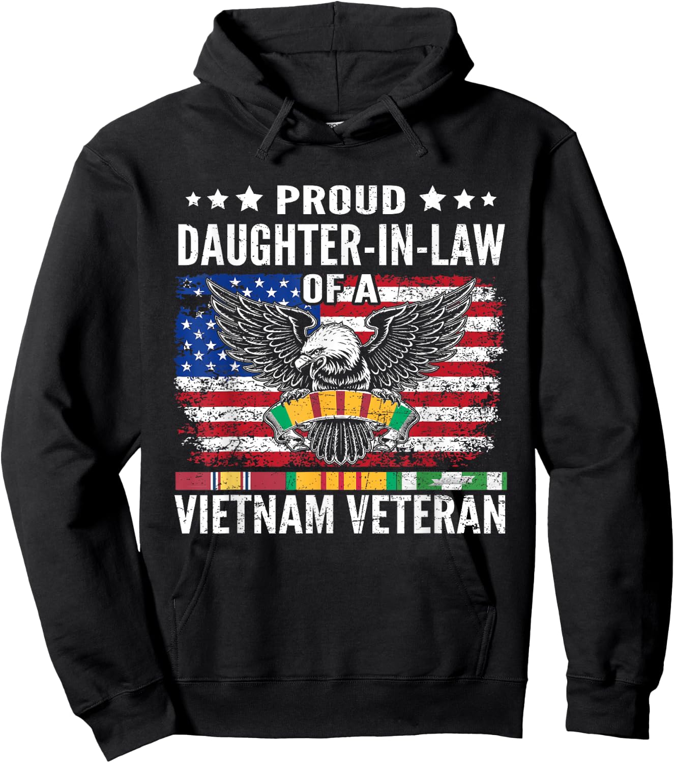 Proud Daughter-In-Law Of A Vietnam Veteran Family Matching Hoodie - Hoodie | Black