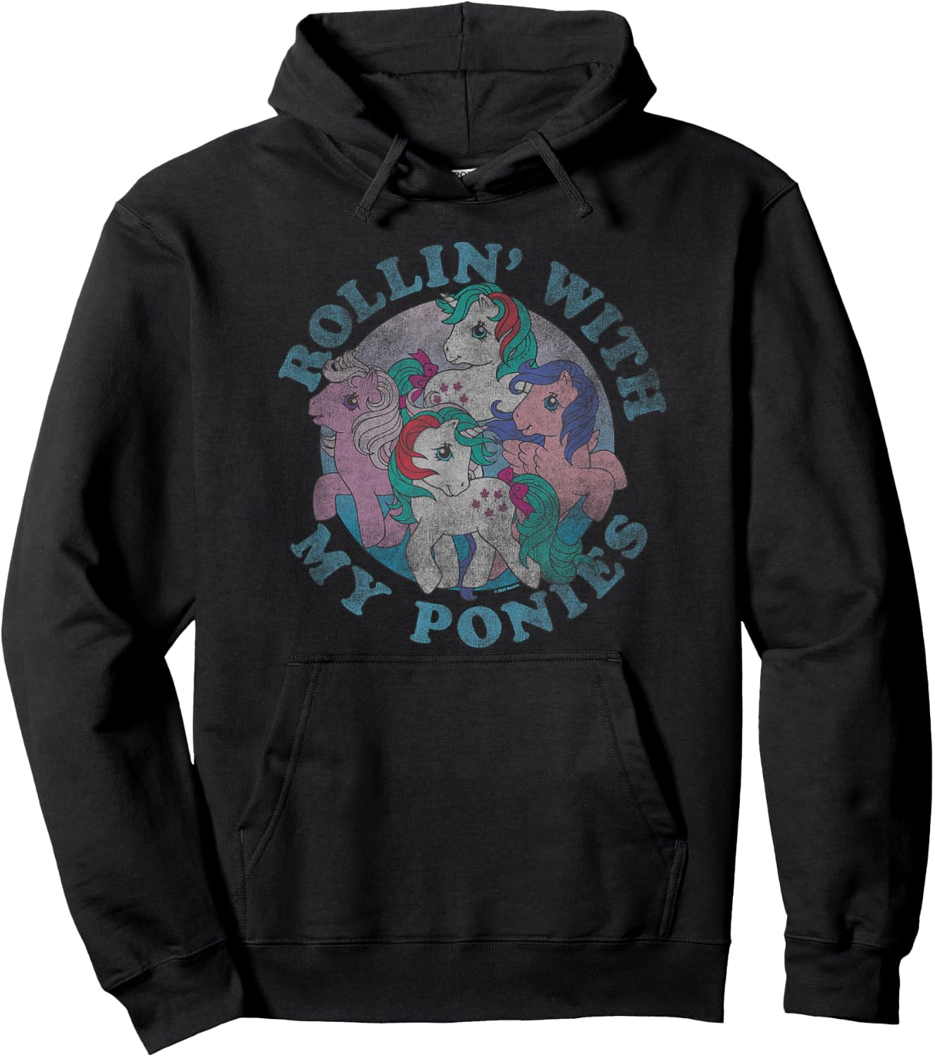 My Little Pony Retro Rollin' with My Ponies Classic Group Hoodie - Hoodie | Black