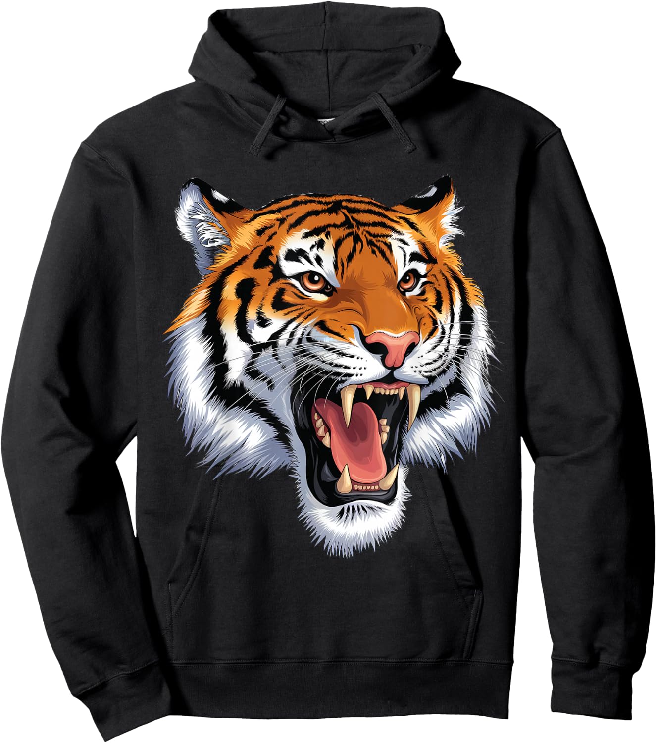 Tiger Roar Vintage Roaring Bengal Tiger Lovers Hoodie - Hoodie | Black