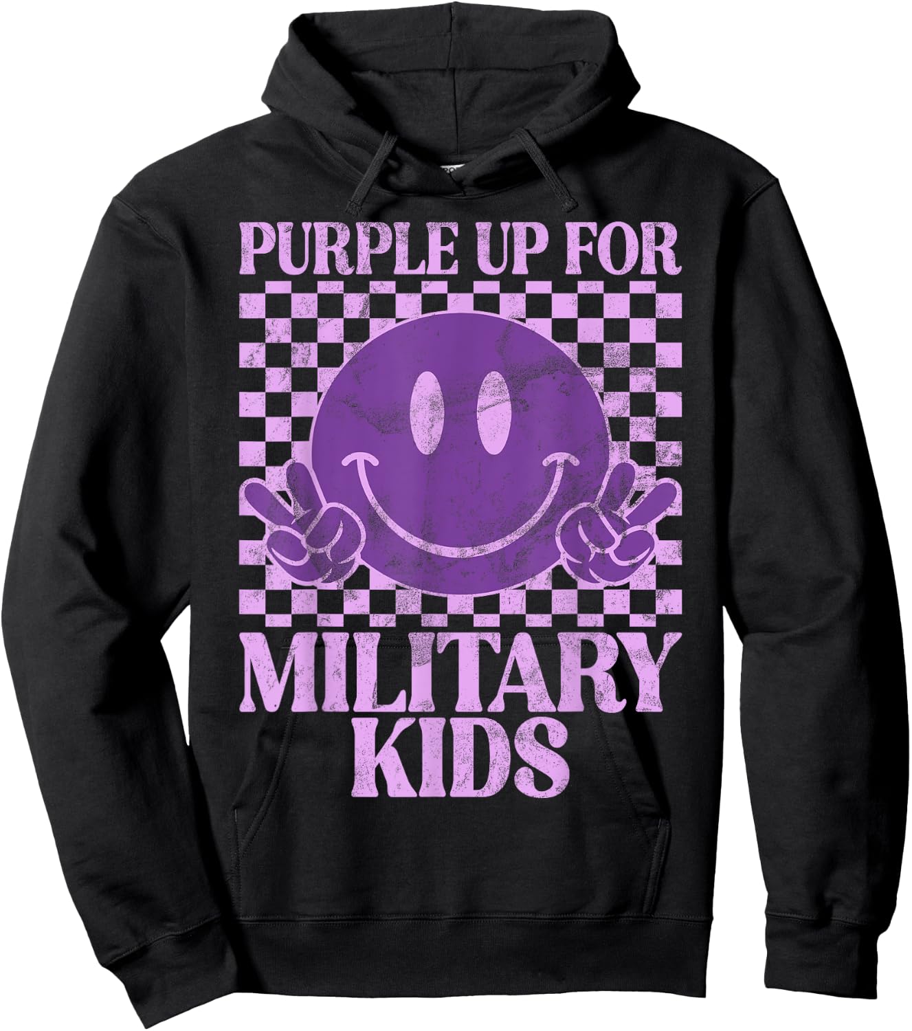 Purple Up For Military Kids, Militärkind, Violett Hoodie - Hoodie | Black