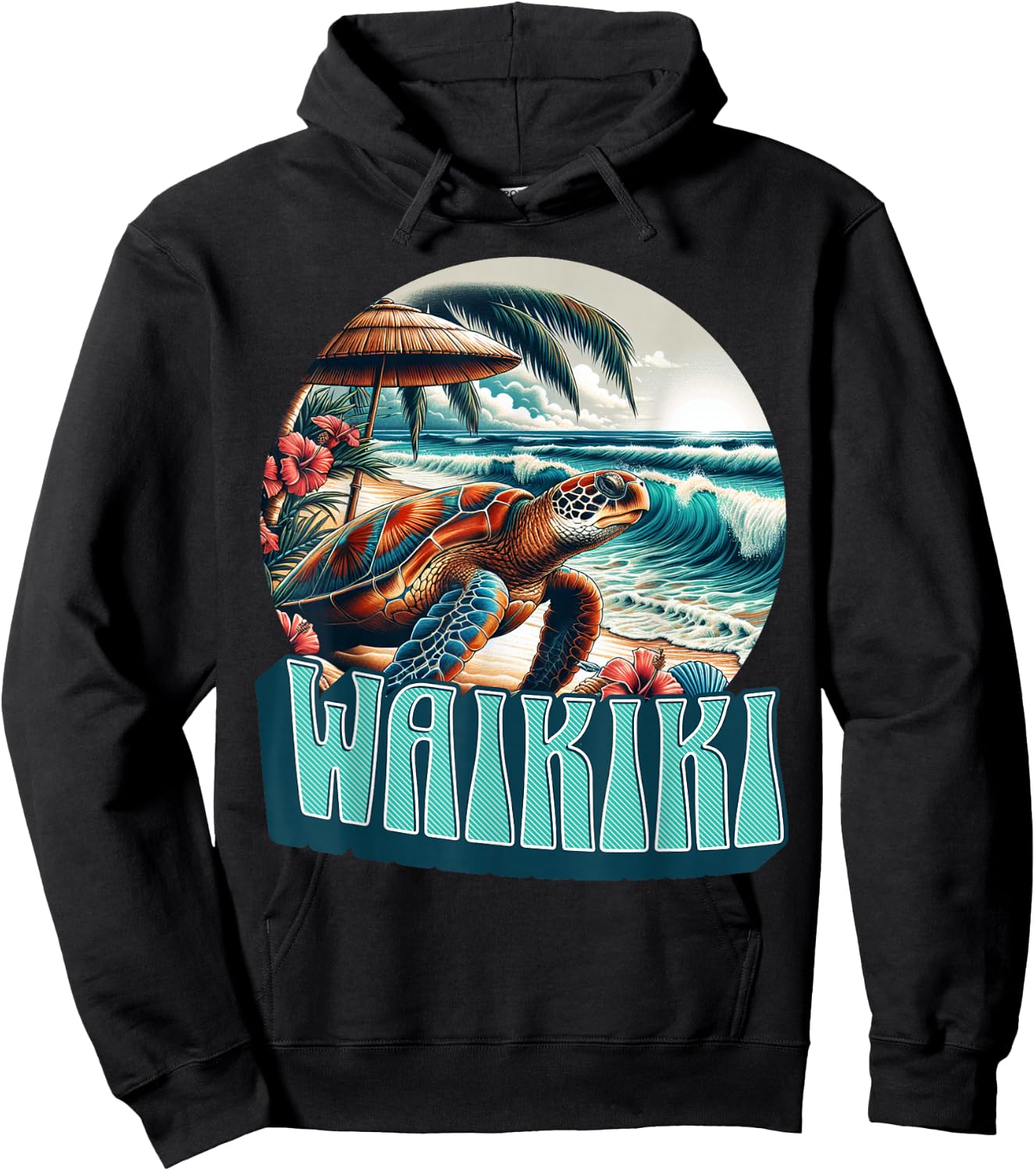 Waikiki , Black Hoodie - Hoodie | Black
